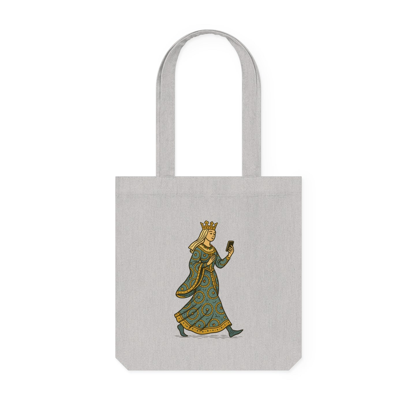 The Crowned Strutter – Medieval Couture on the Go - Woven Tote Bag