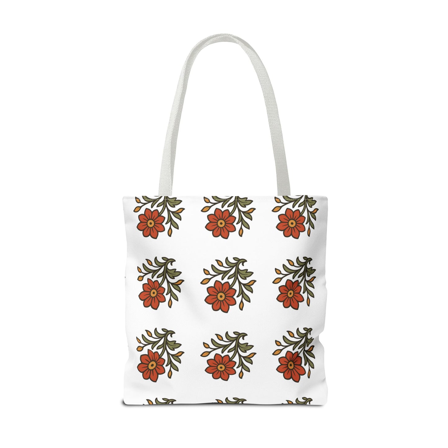 Folk Bloom Emblem 2, Original Floral Tote Bag