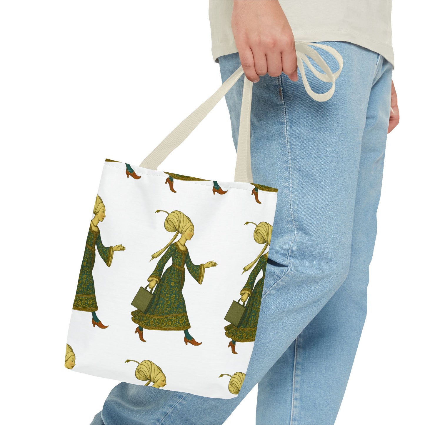 Lady of the Mall – Medieval Fashionista - Elegant Vintage Woman Tote Bag