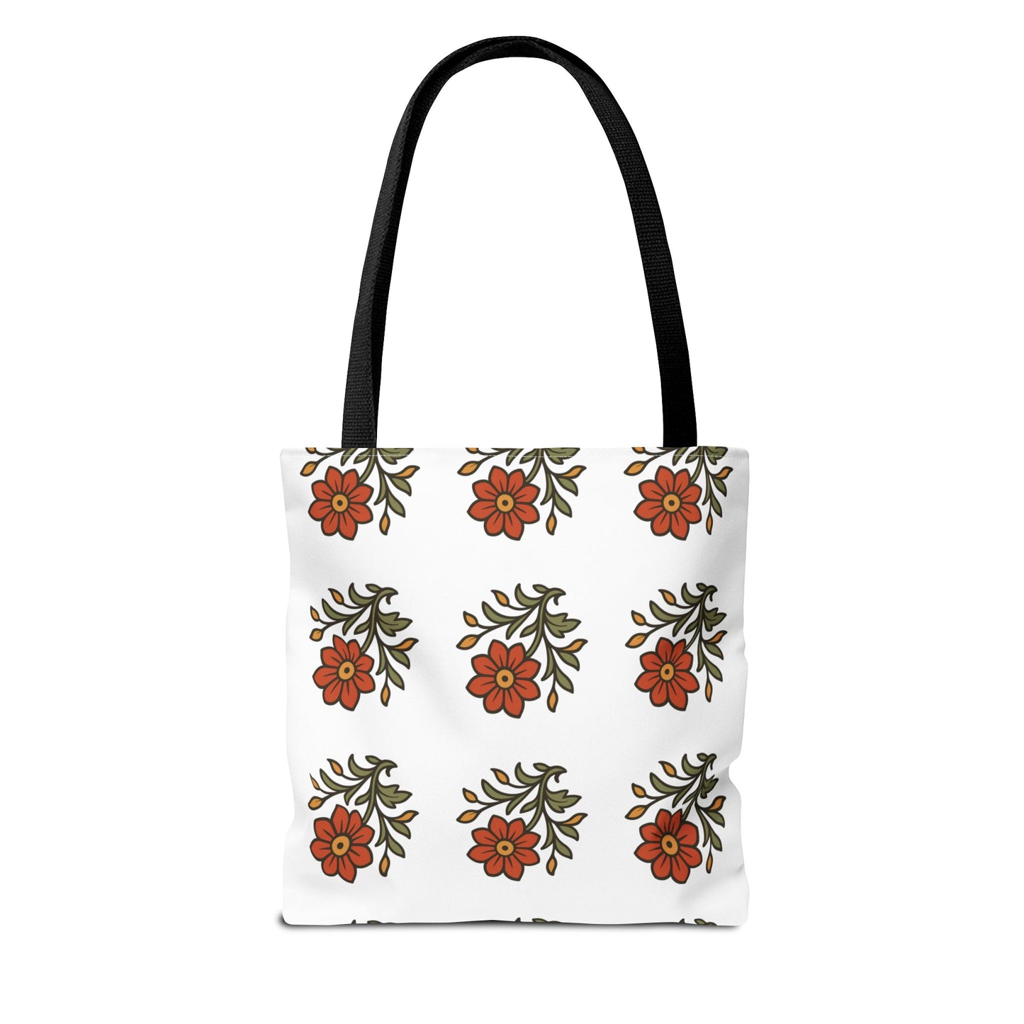 Folk Bloom Emblem 2, Original Floral Tote Bag