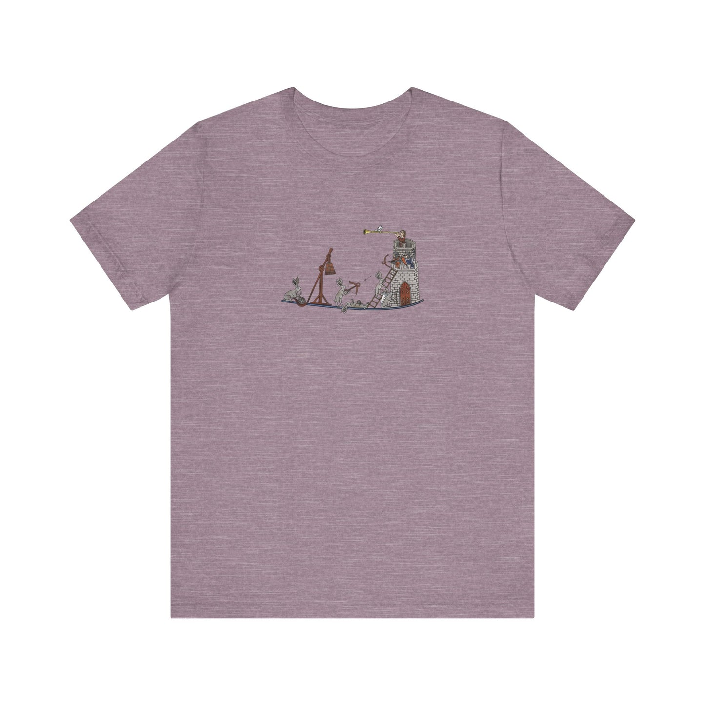 Medieval Rabbits Castle Siege, Medieval Manuscript Art T-shirt