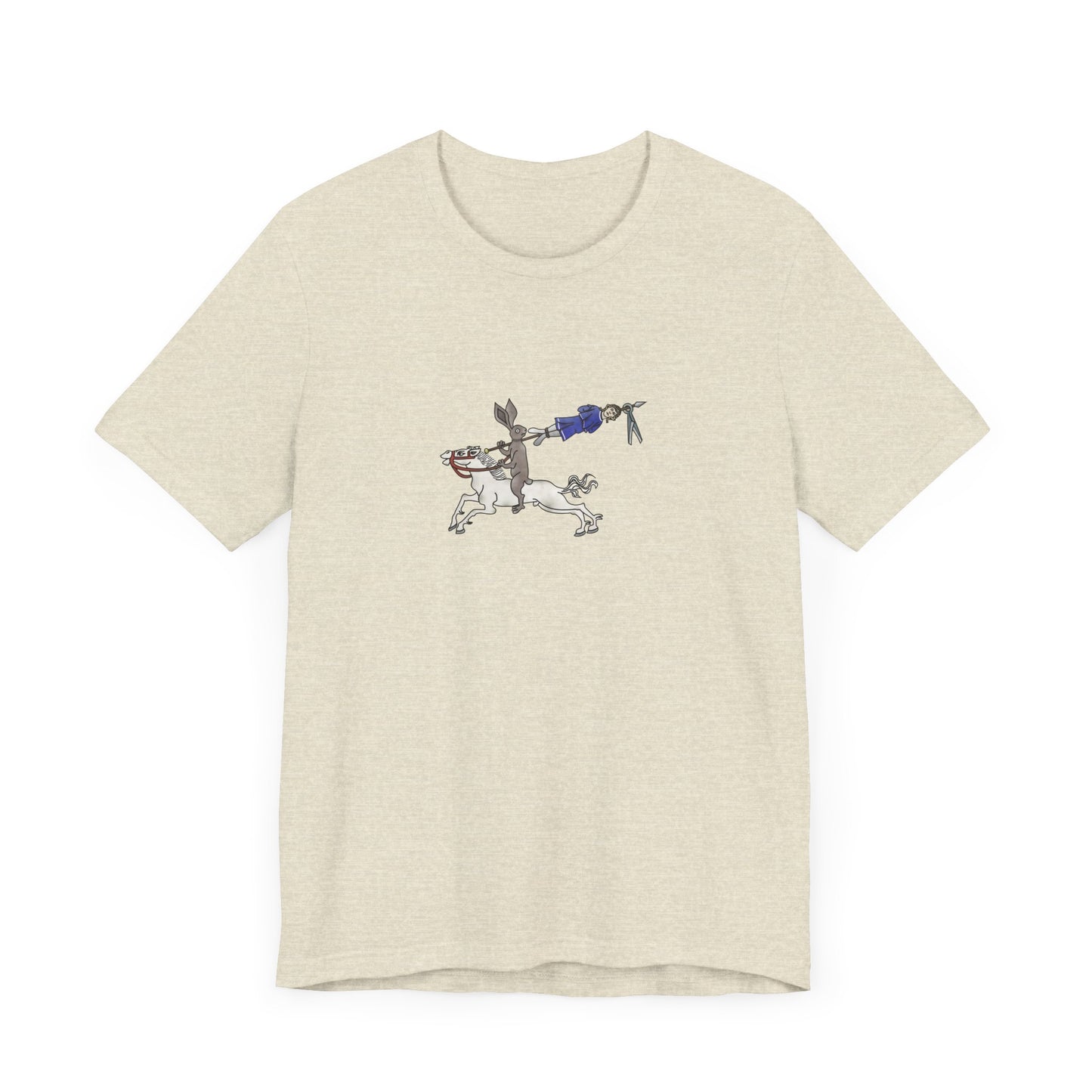 Rabbit Hunting Human, Marginalia Manuscript Art Unisex T-Shirt