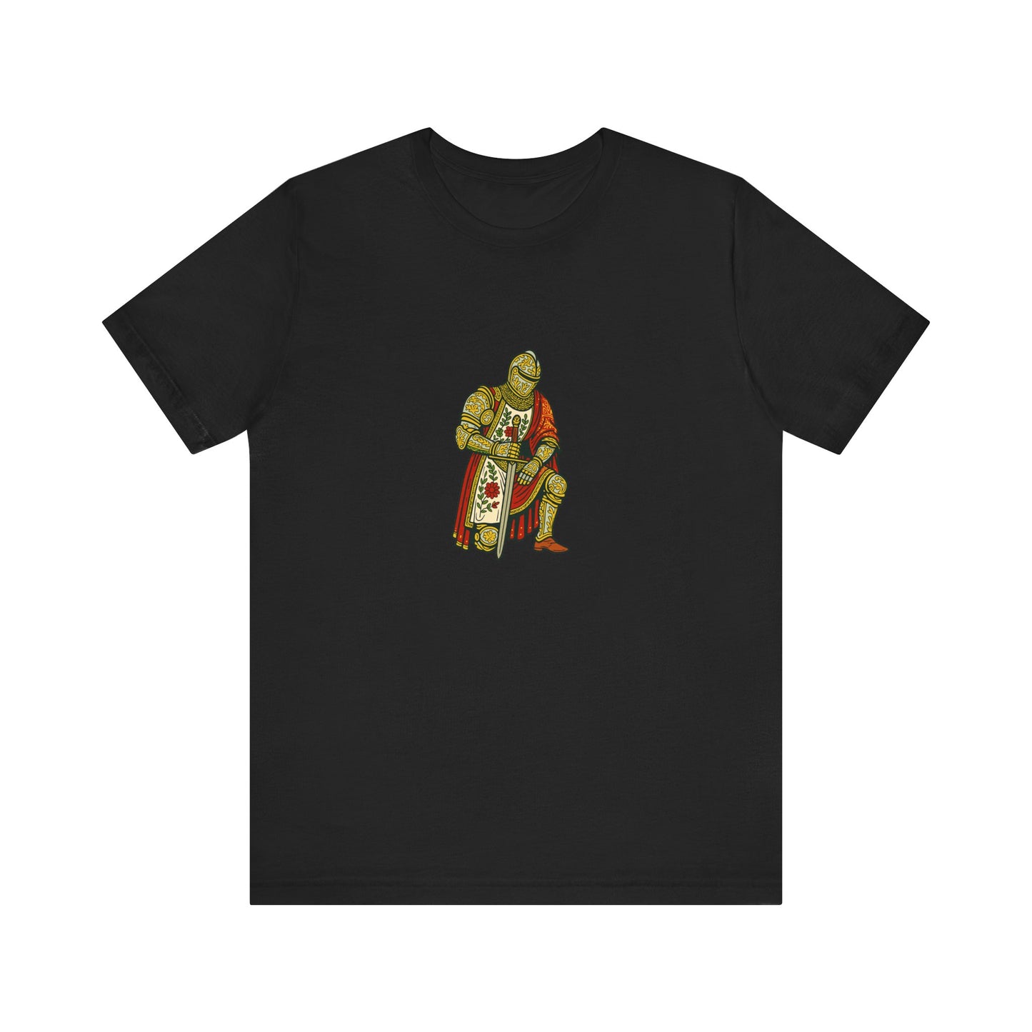 Kneeling Medieval Knight Floral Tee