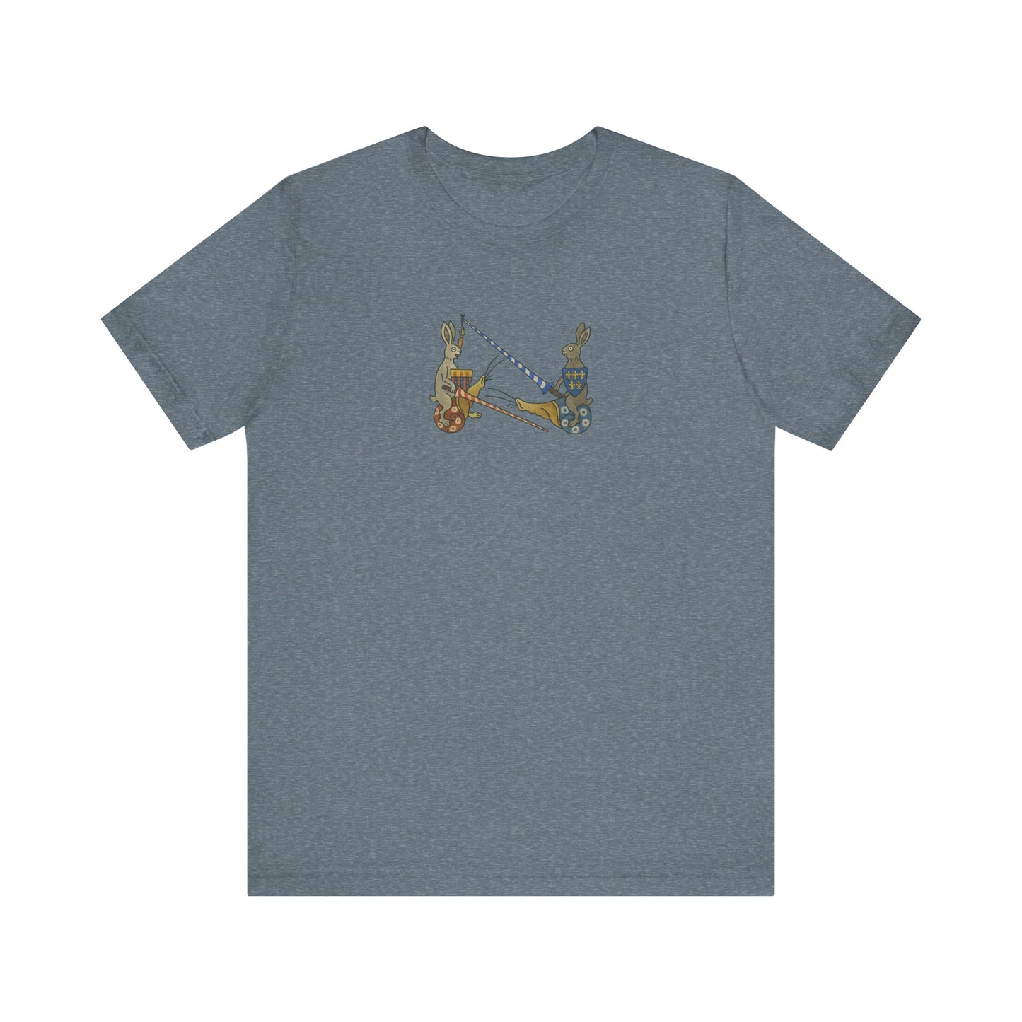 Medieval Marginalia Jousting Rabbits Manuscript T-shirt