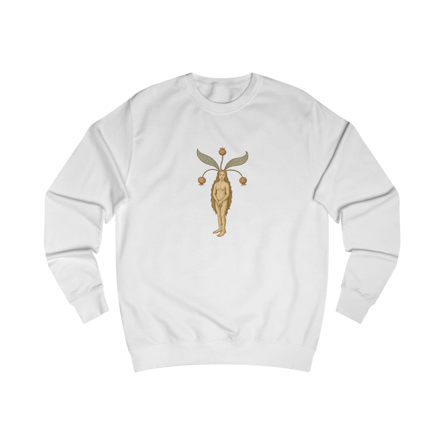 Big Mandragora Muse, Female Mandrake, Medieval Herb Lore Unisex Sweatshirt