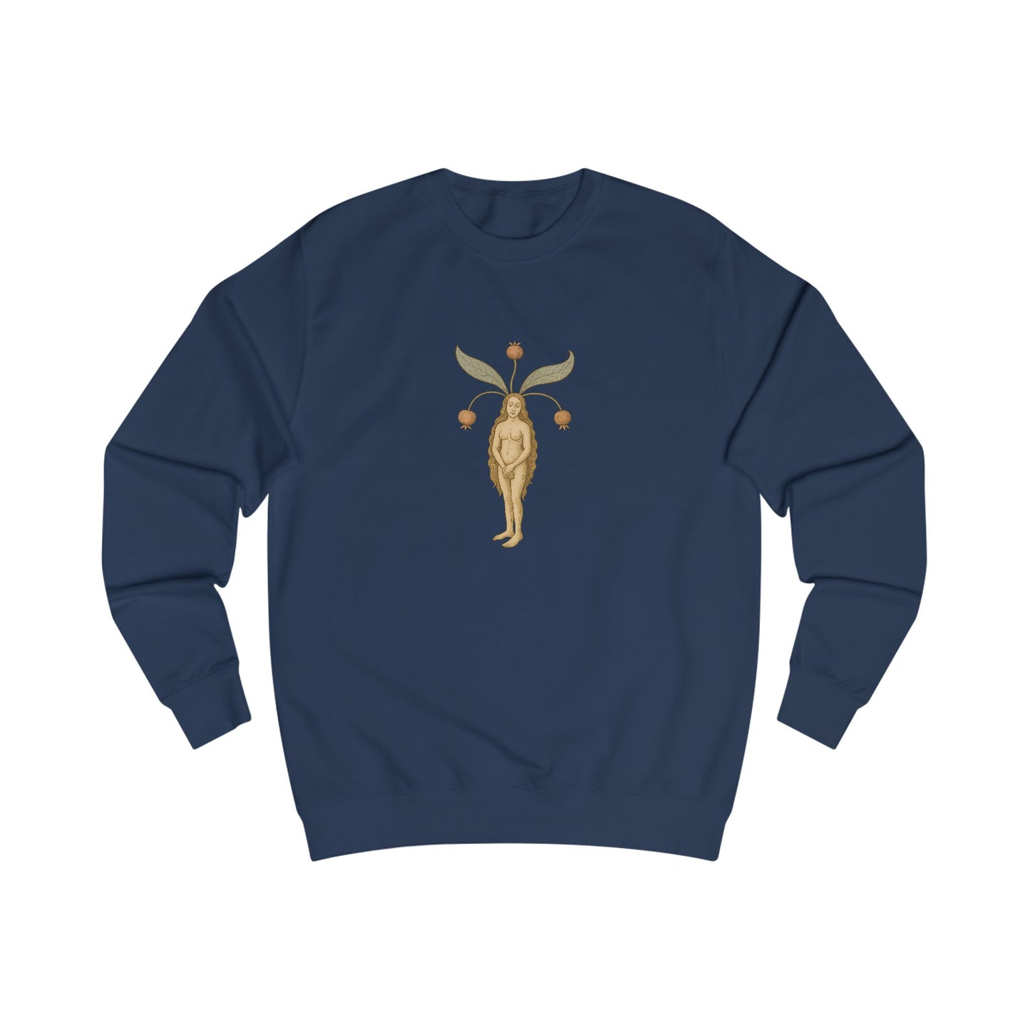 Big Mandragora Muse, Female Mandrake, Medieval Herb Lore Unisex Sweatshirt