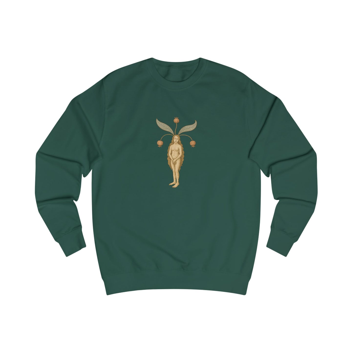 Big Mandragora Muse, Female Mandrake, Medieval Herb Lore Unisex Sweatshirt