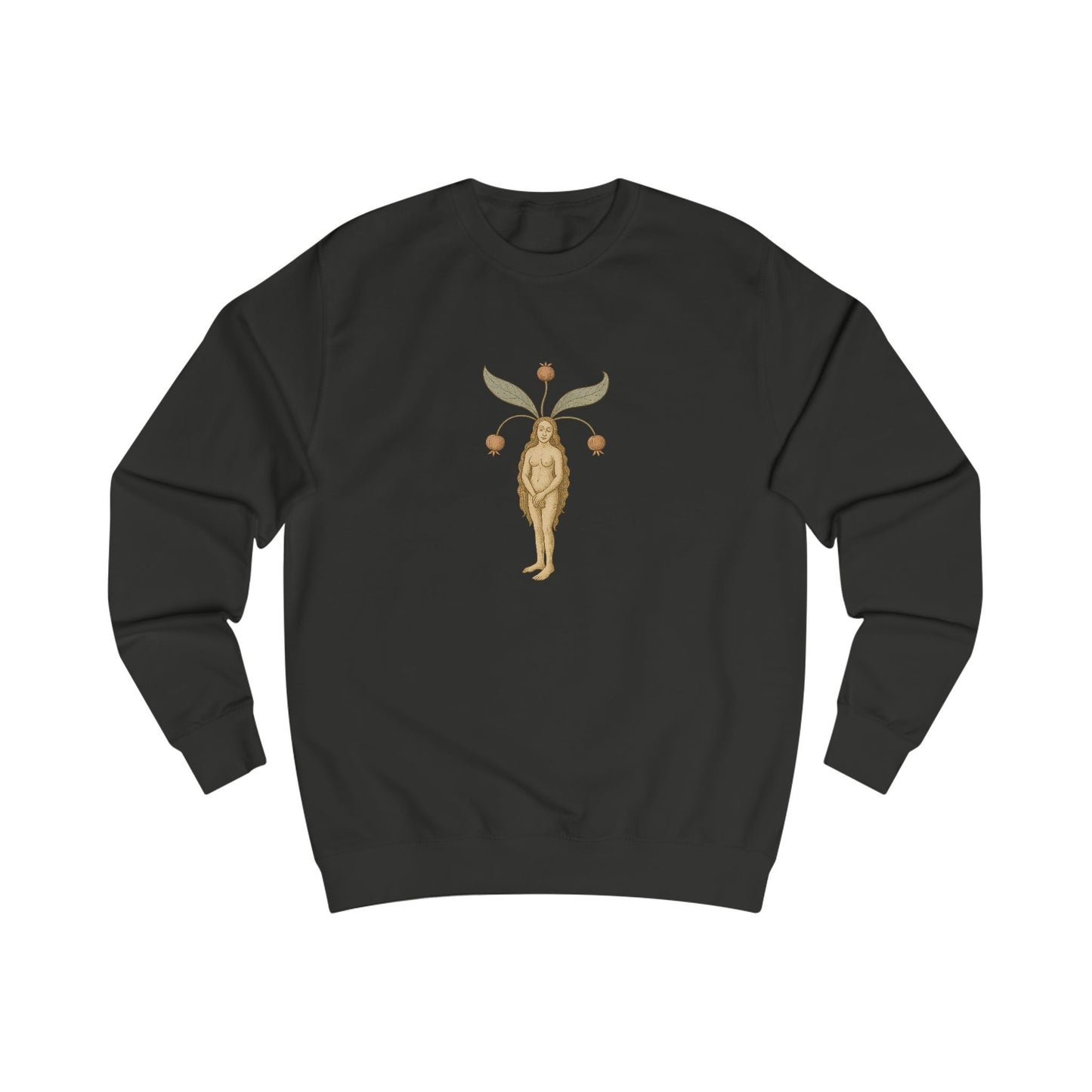 Big Mandragora Muse, Female Mandrake, Medieval Herb Lore Unisex Sweatshirt
