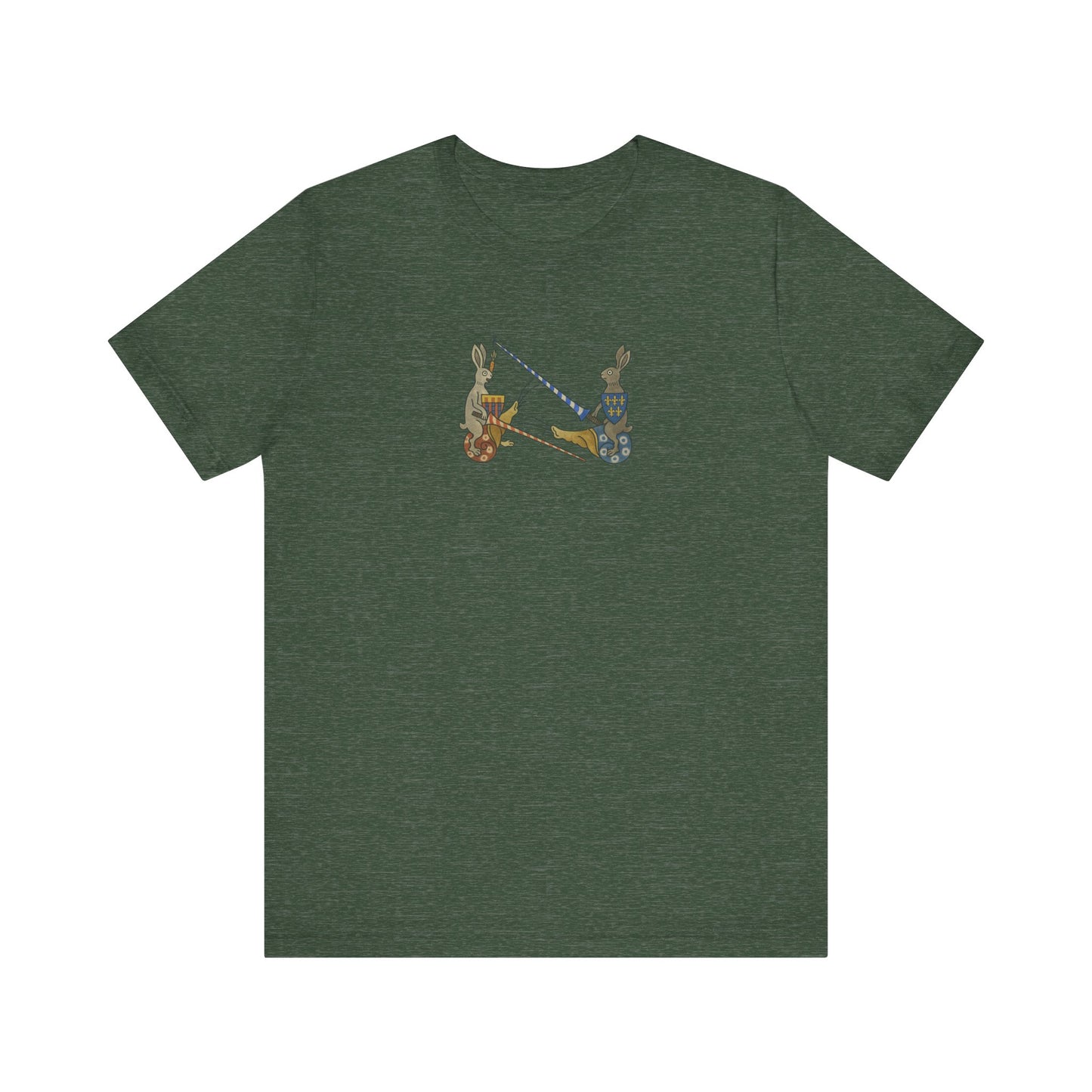 Medieval Marginalia Jousting Rabbits Manuscript T-shirt