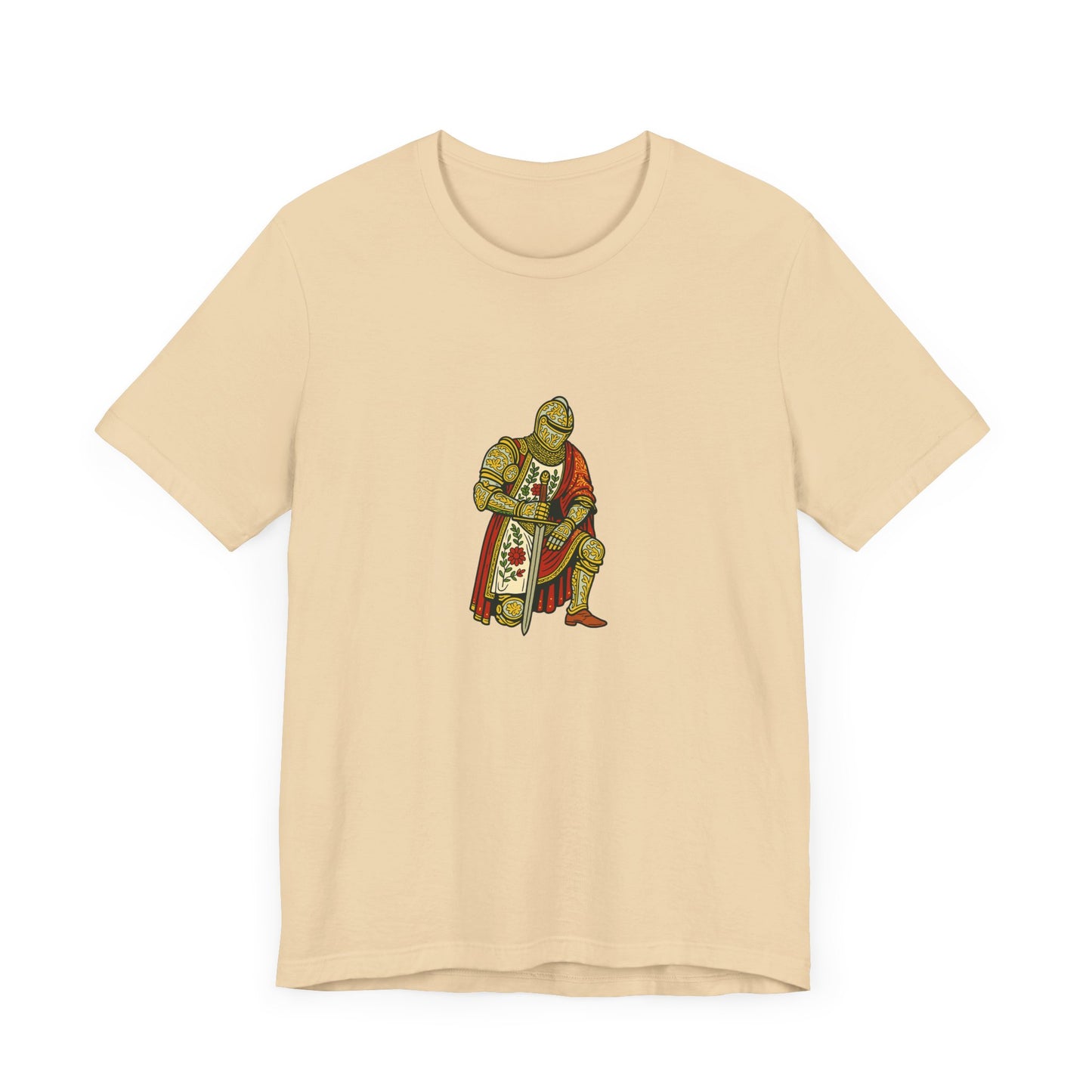 Kneeling Medieval Knight Floral Tee