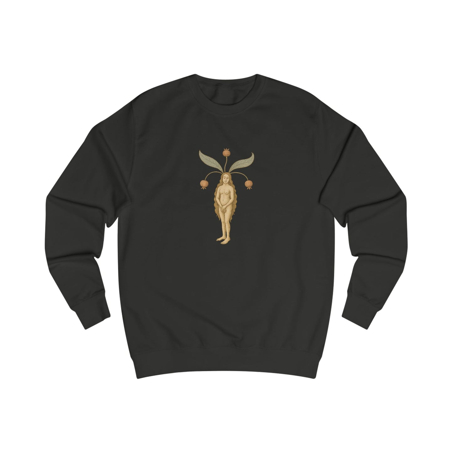 Mandragora Muse, Female Mandrake, Medieval Herb Lore Unisex Sweatshirt