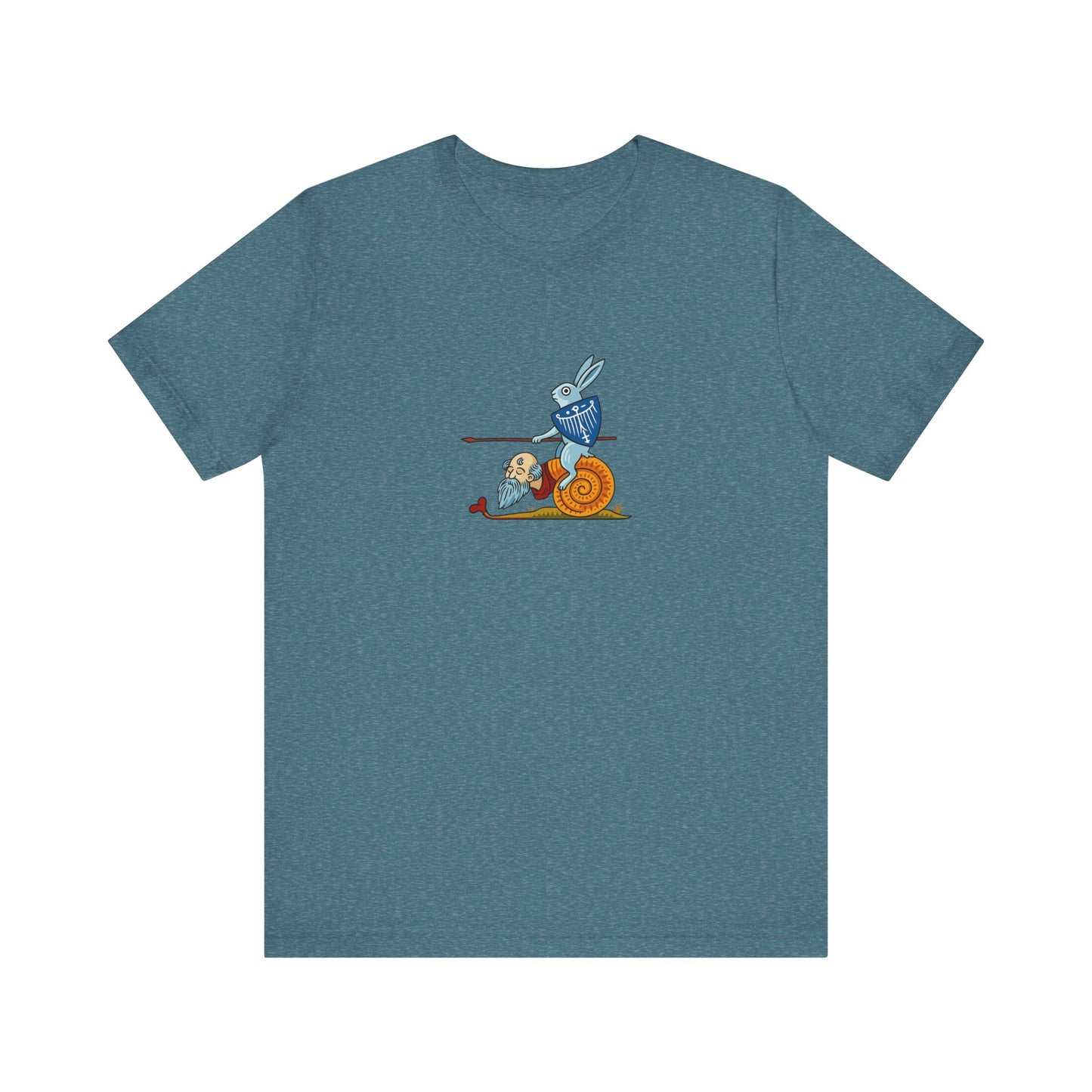 Bunny Snail Rider After MS Yates Thompson 8 F 294, Remastered Marginalia Manuscript Art Tee