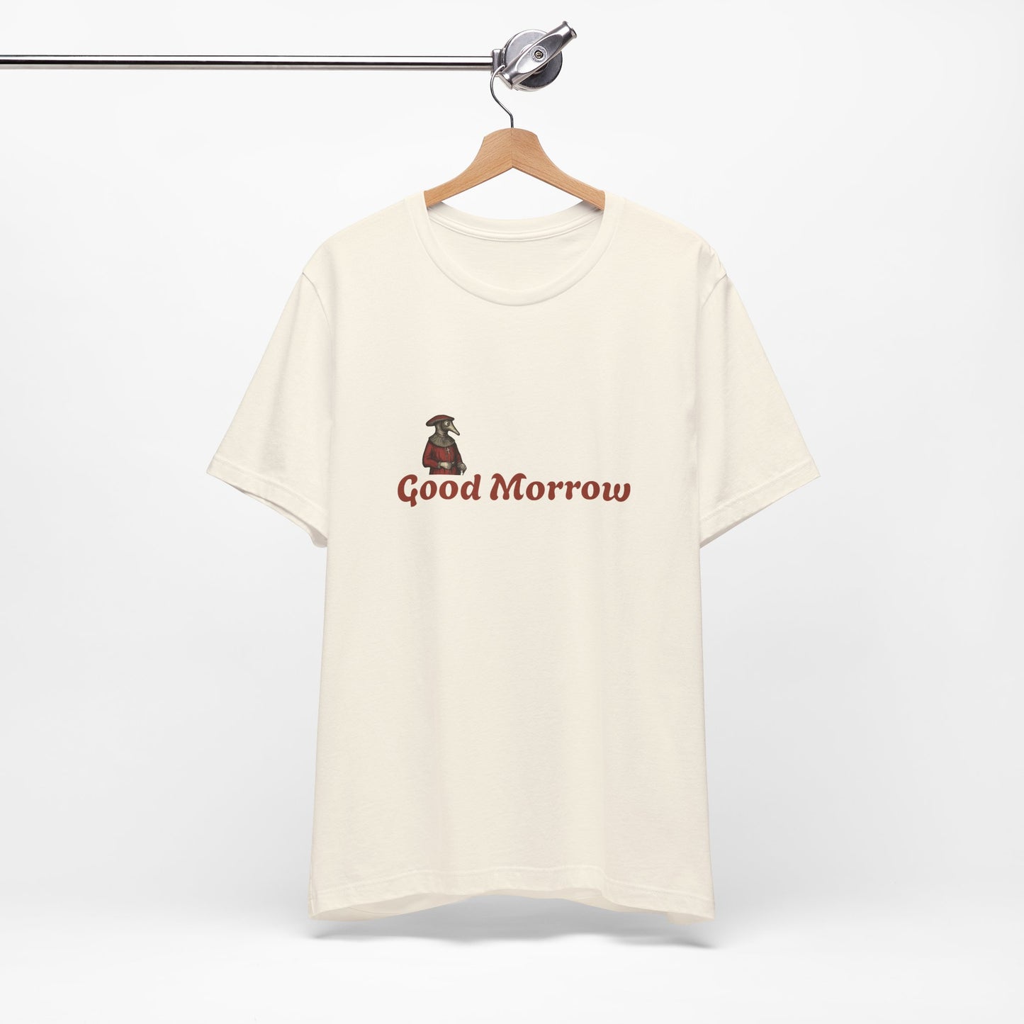 Hanseatic Art, Medieval Plague Doctor with Good Morrow Unisex Softstyle T-Shirt