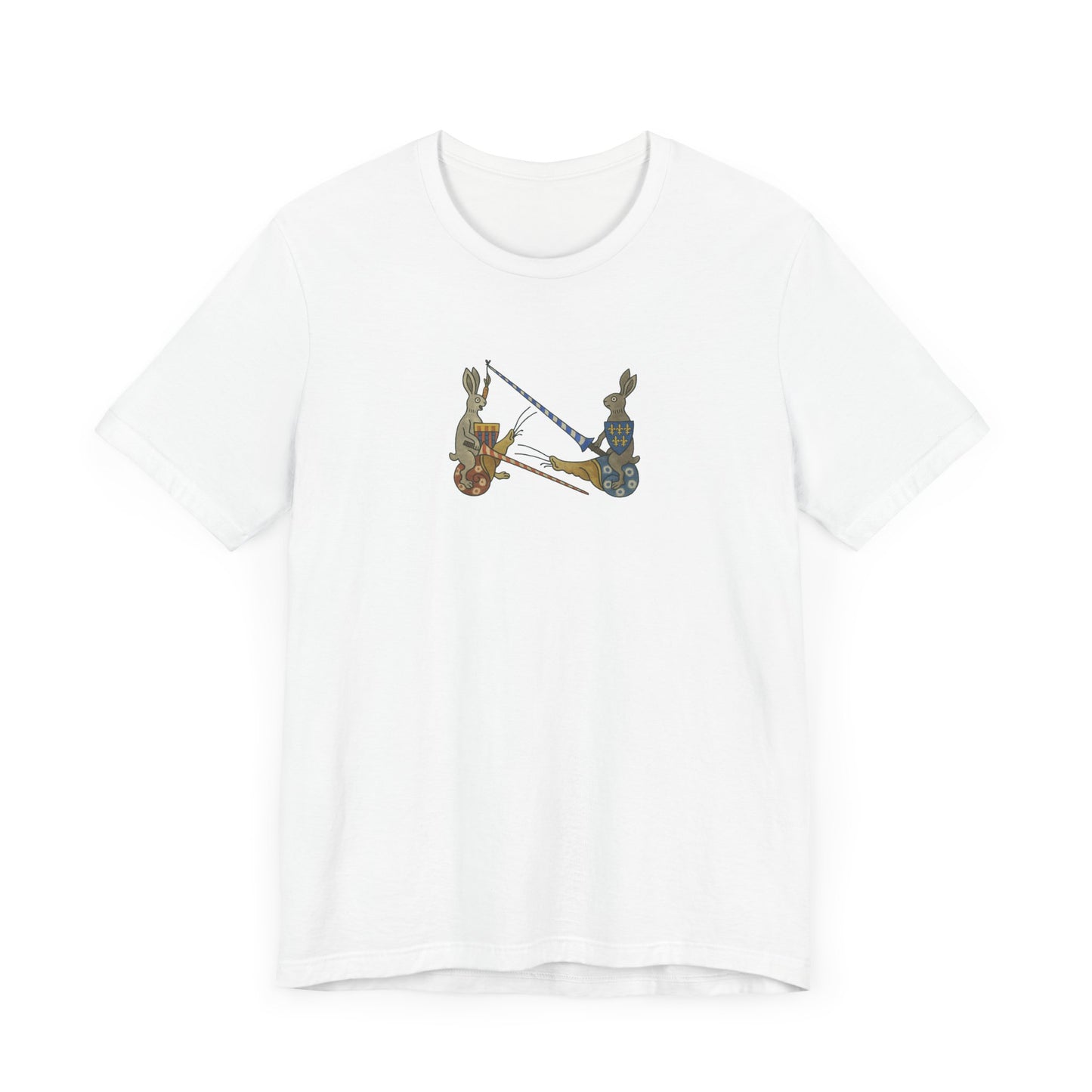 Medieval Marginalia Jousting Rabbits Manuscript T-shirt