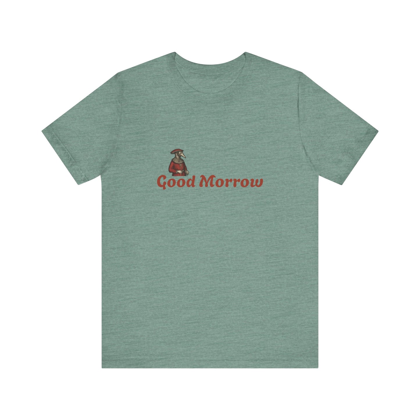 Hanseatic Art, Medieval Plague Doctor with Good Morrow Unisex Softstyle T-Shirt