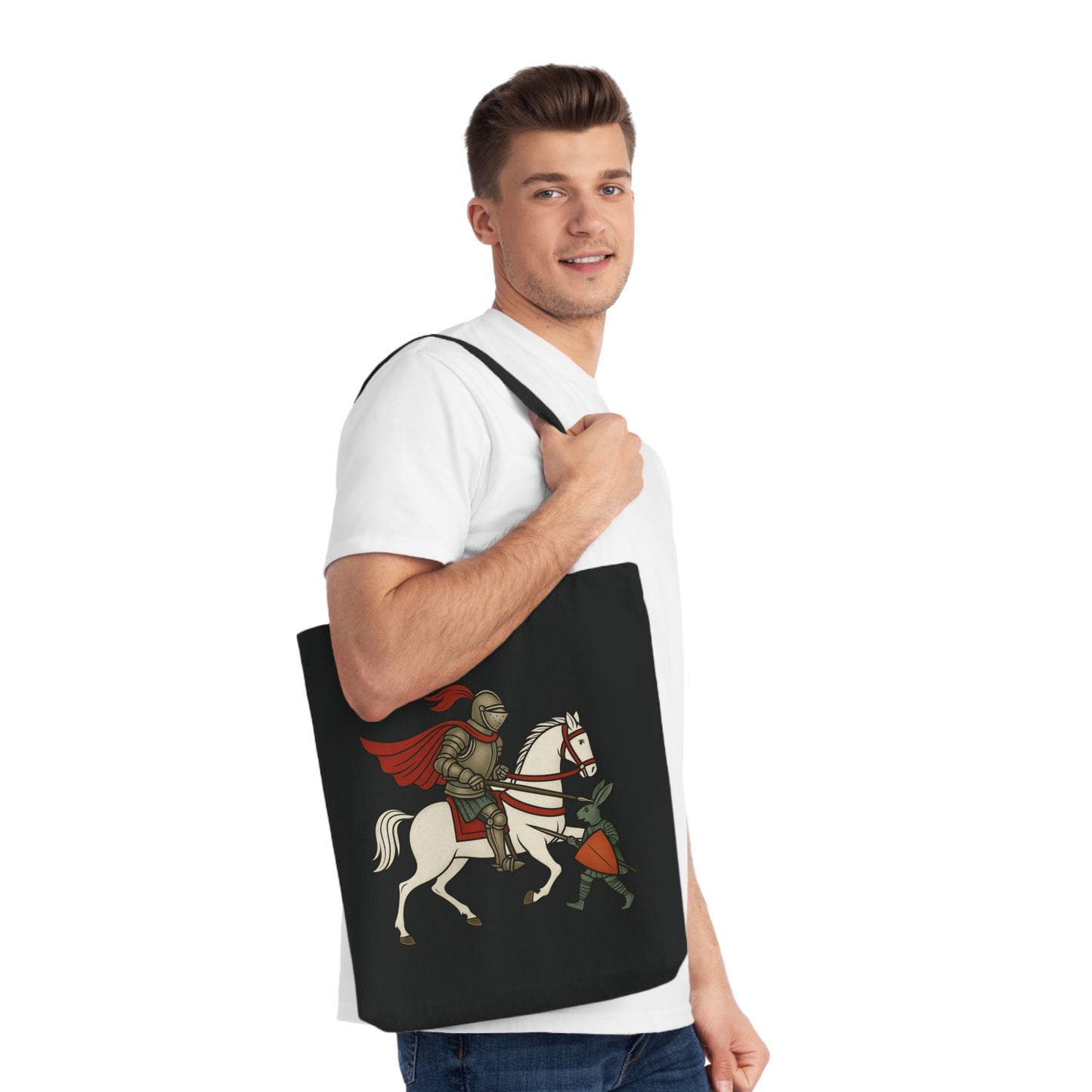 Knight & Hare - Medieval Humor Woven Tote Bag