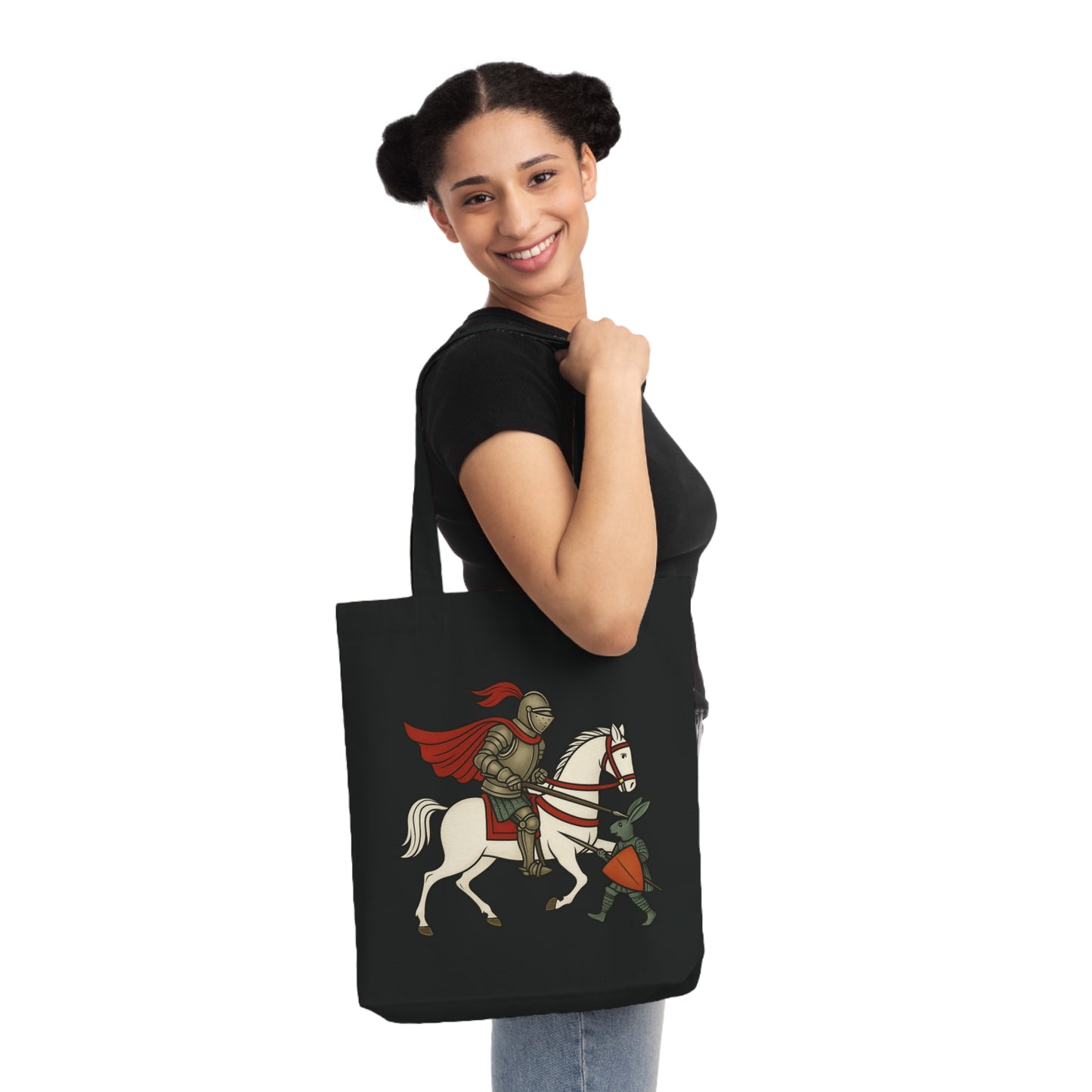 Knight & Hare - Medieval Humor Woven Tote Bag