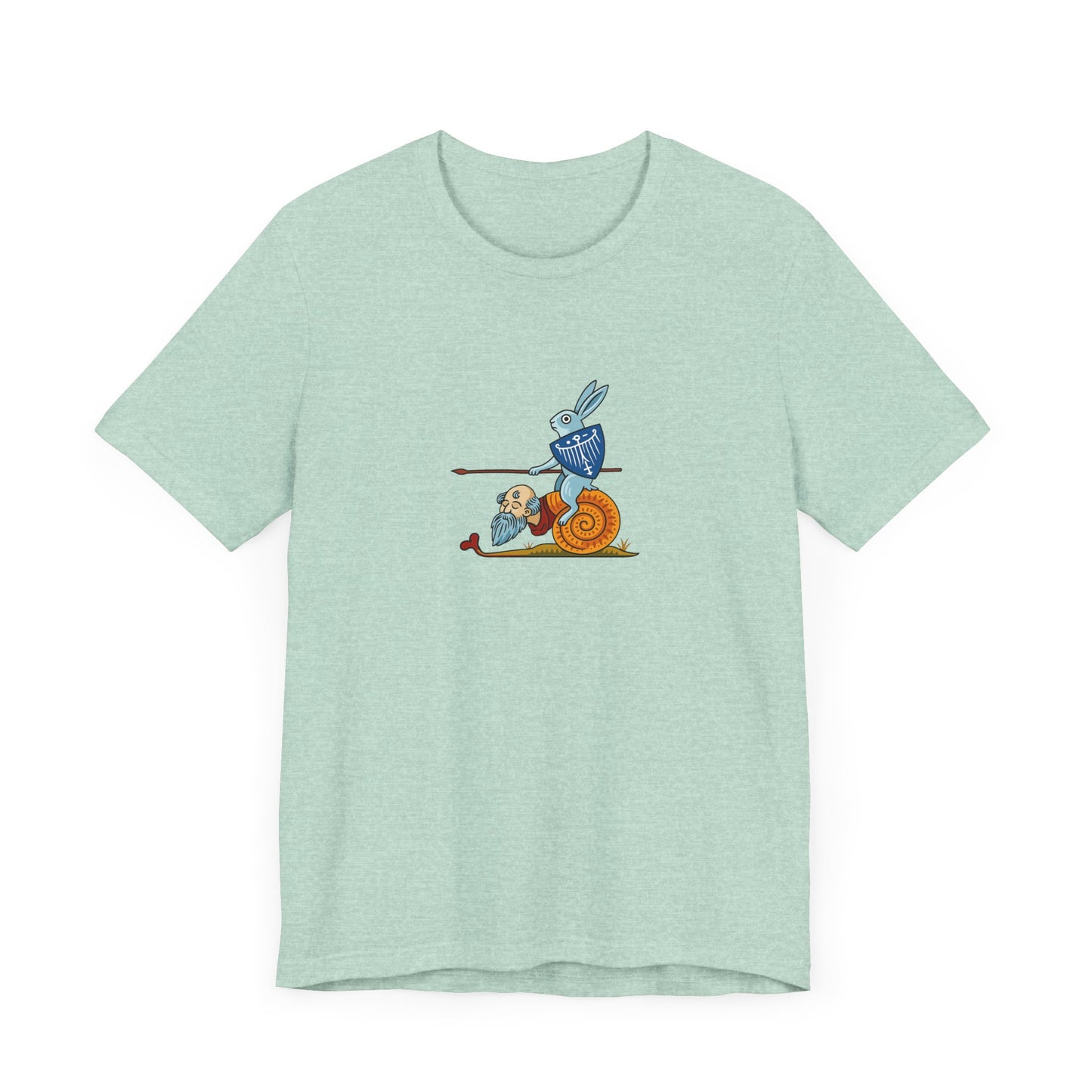 Bunny Snail Rider After MS Yates Thompson 8 F 294, Remastered Marginalia Manuscript Art Tee
