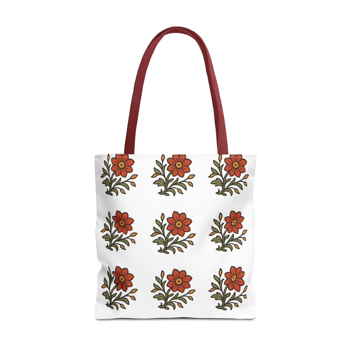 Folk Bloom Emblem 2, Original Floral Tote Bag
