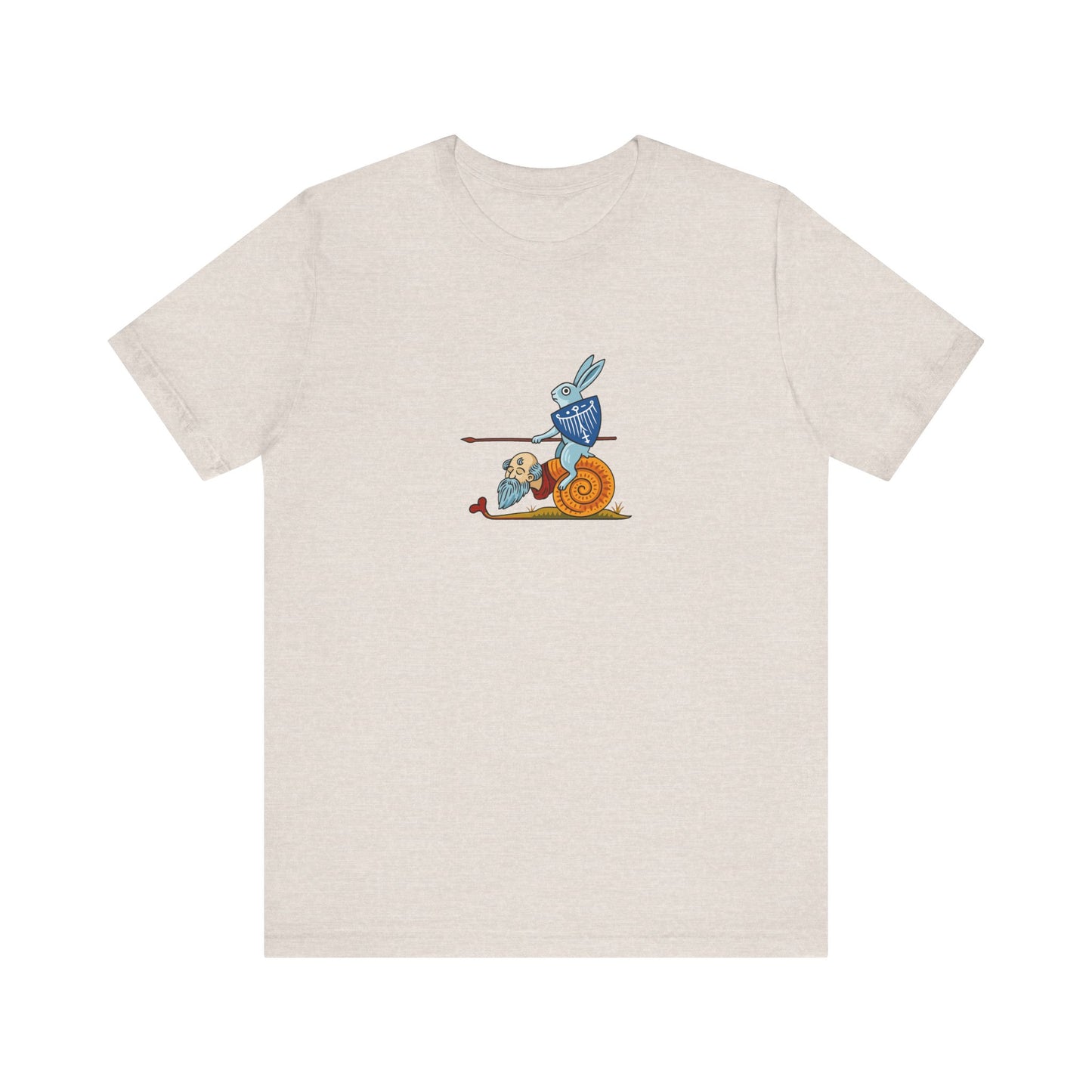 Bunny Snail Rider After MS Yates Thompson 8 F 294, Remastered Marginalia Manuscript Art Tee