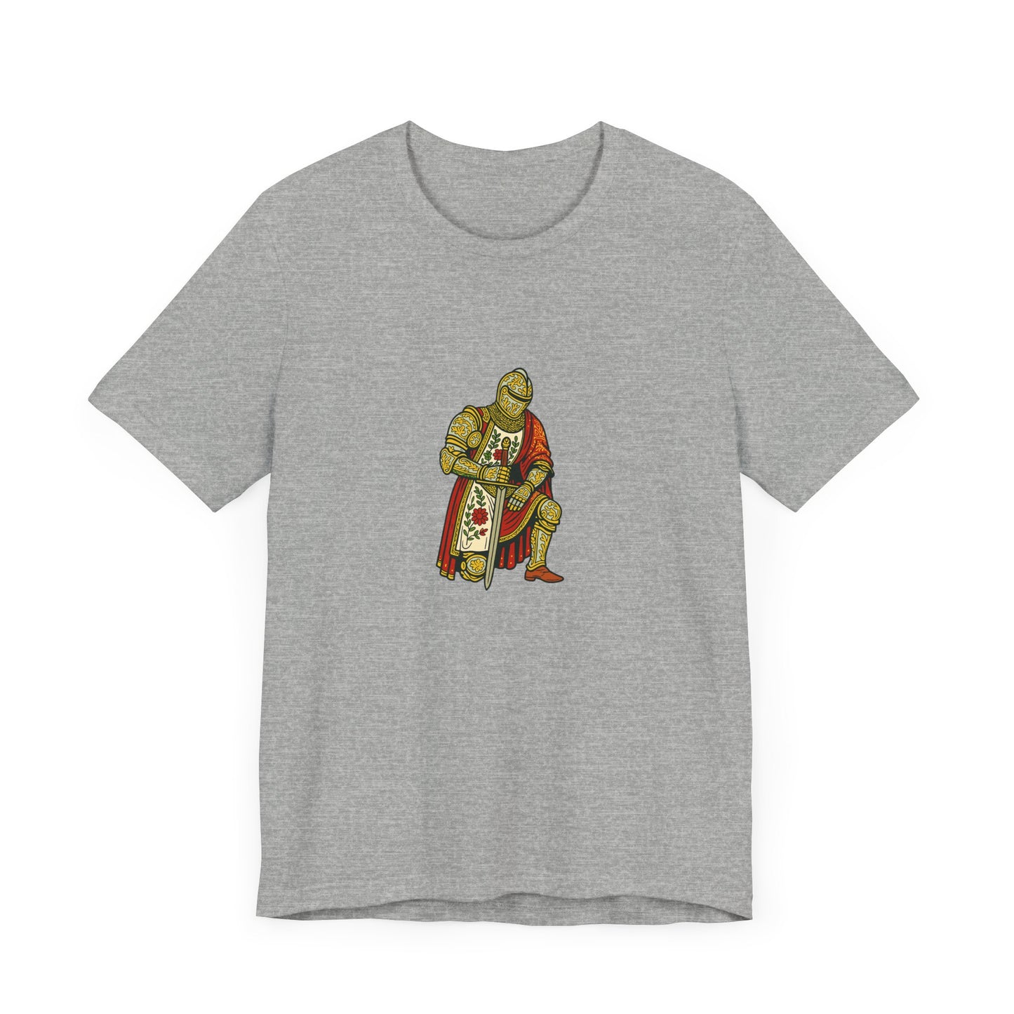 Kneeling Medieval Knight Floral Tee