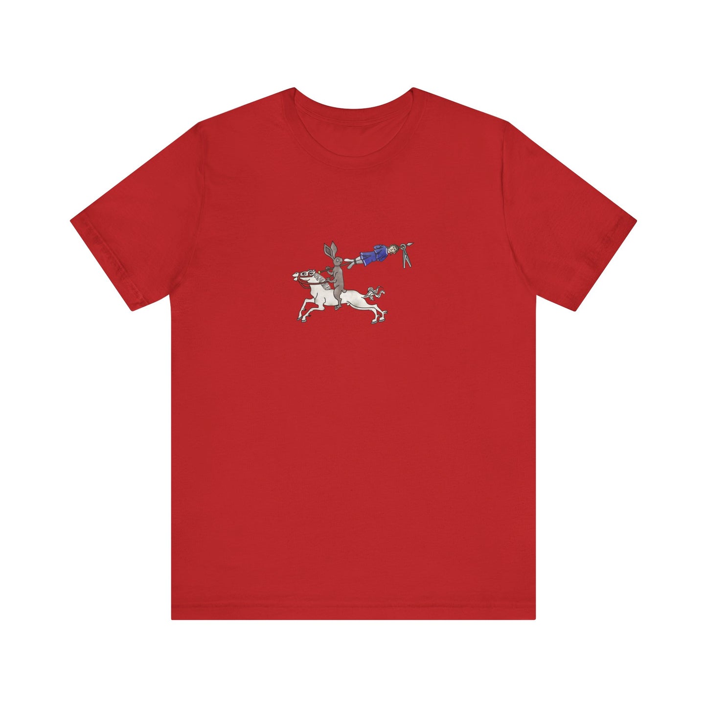 Rabbit Hunting Human, Marginalia Manuscript Art Unisex T-Shirt