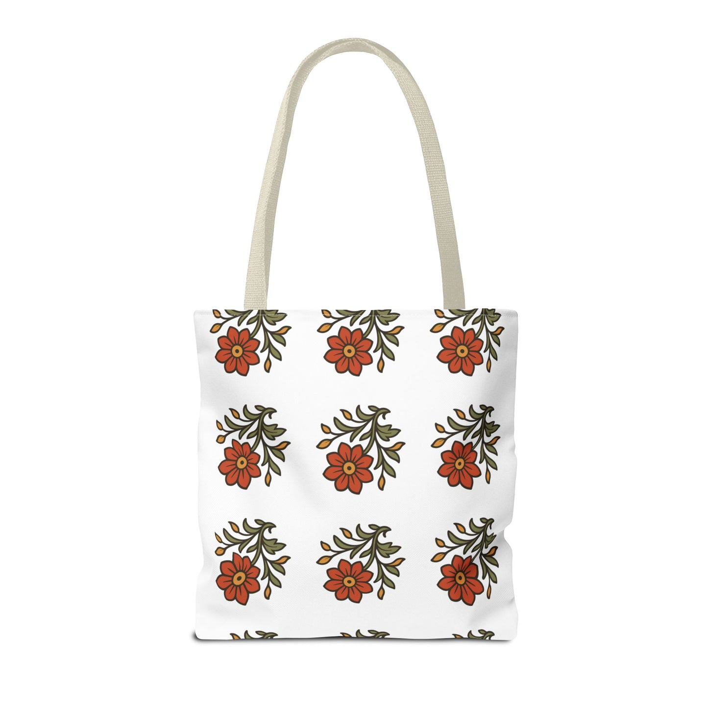 Folk Bloom Emblem 2, Original Floral Tote Bag