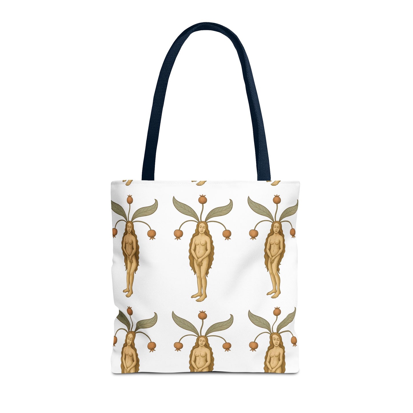 Mandragora Muse, Medieval Herb Lore Unisex Whimsical Patterned Tote Bag