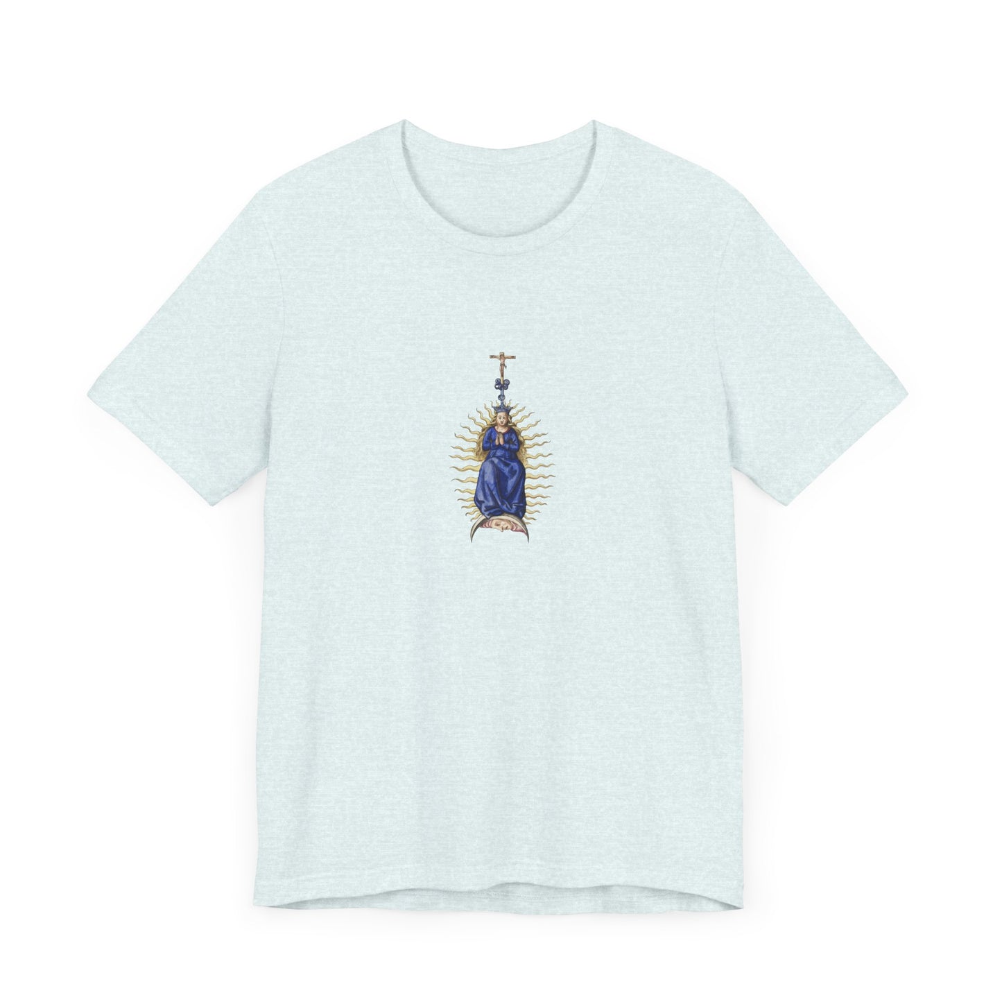 Spiritual Mary Graphic T-Shirt, Faith-Based Apparel, Casual Wear, Gift for Believers, Unisex Tee,