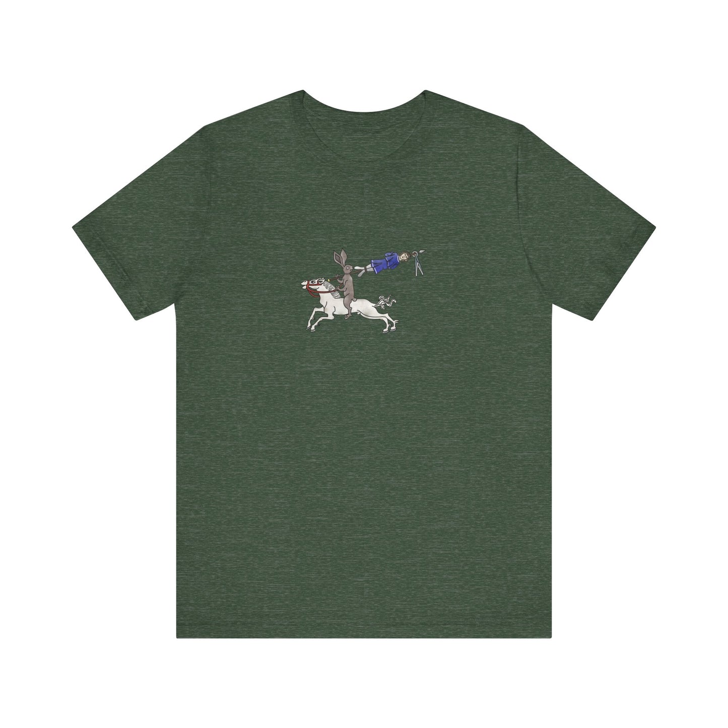 Rabbit Hunting Human, Marginalia Manuscript Art Unisex T-Shirt