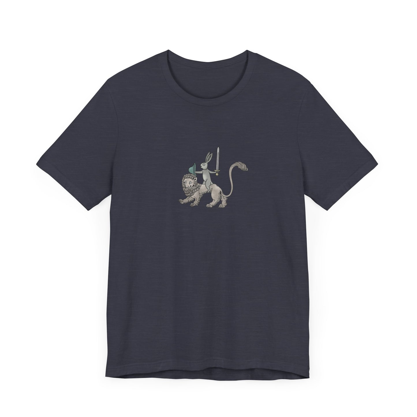 Sword-wielding Medieval Rabbit Riding a Lion Posters and Art Prints Tee