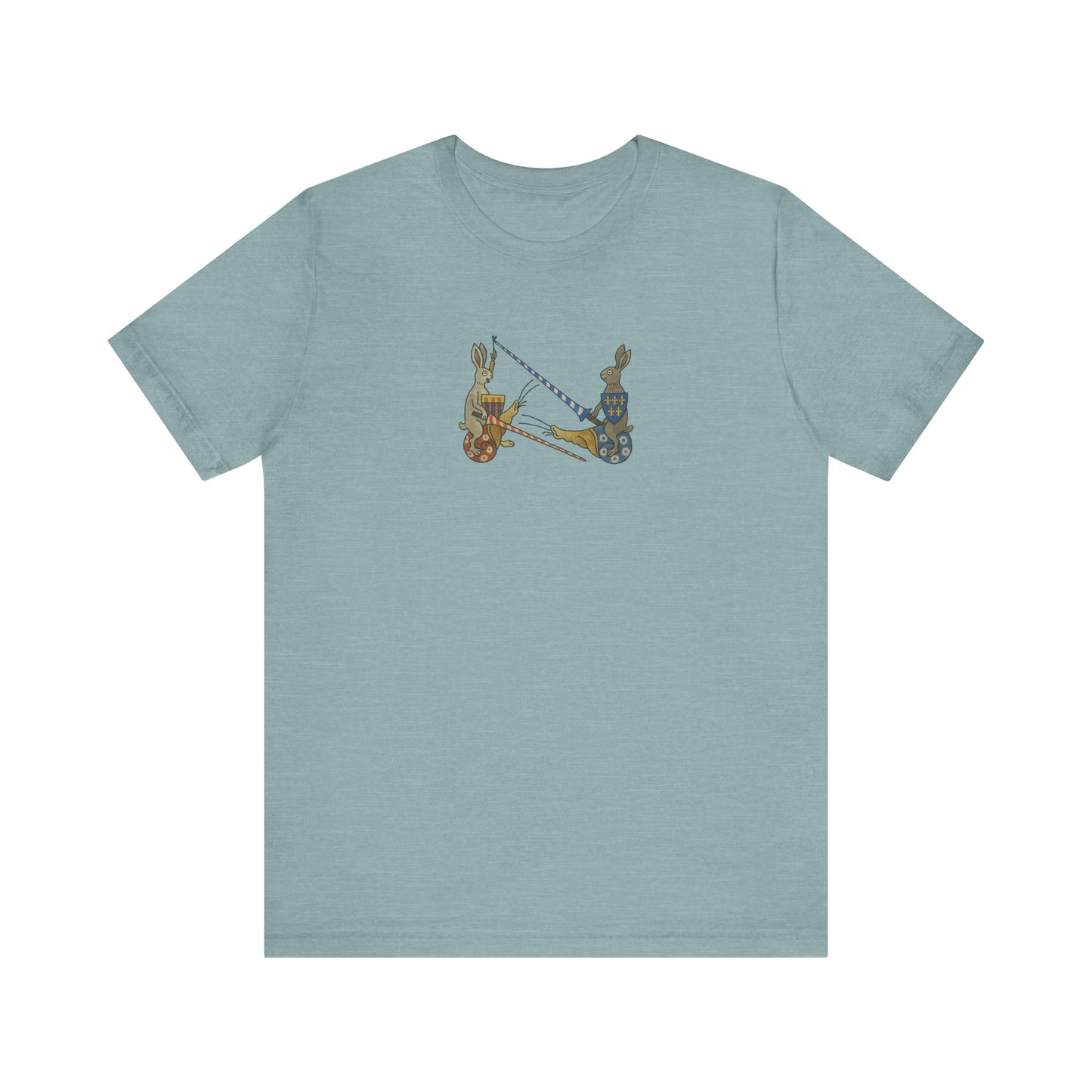 Medieval Marginalia Jousting Rabbits Manuscript T-shirt