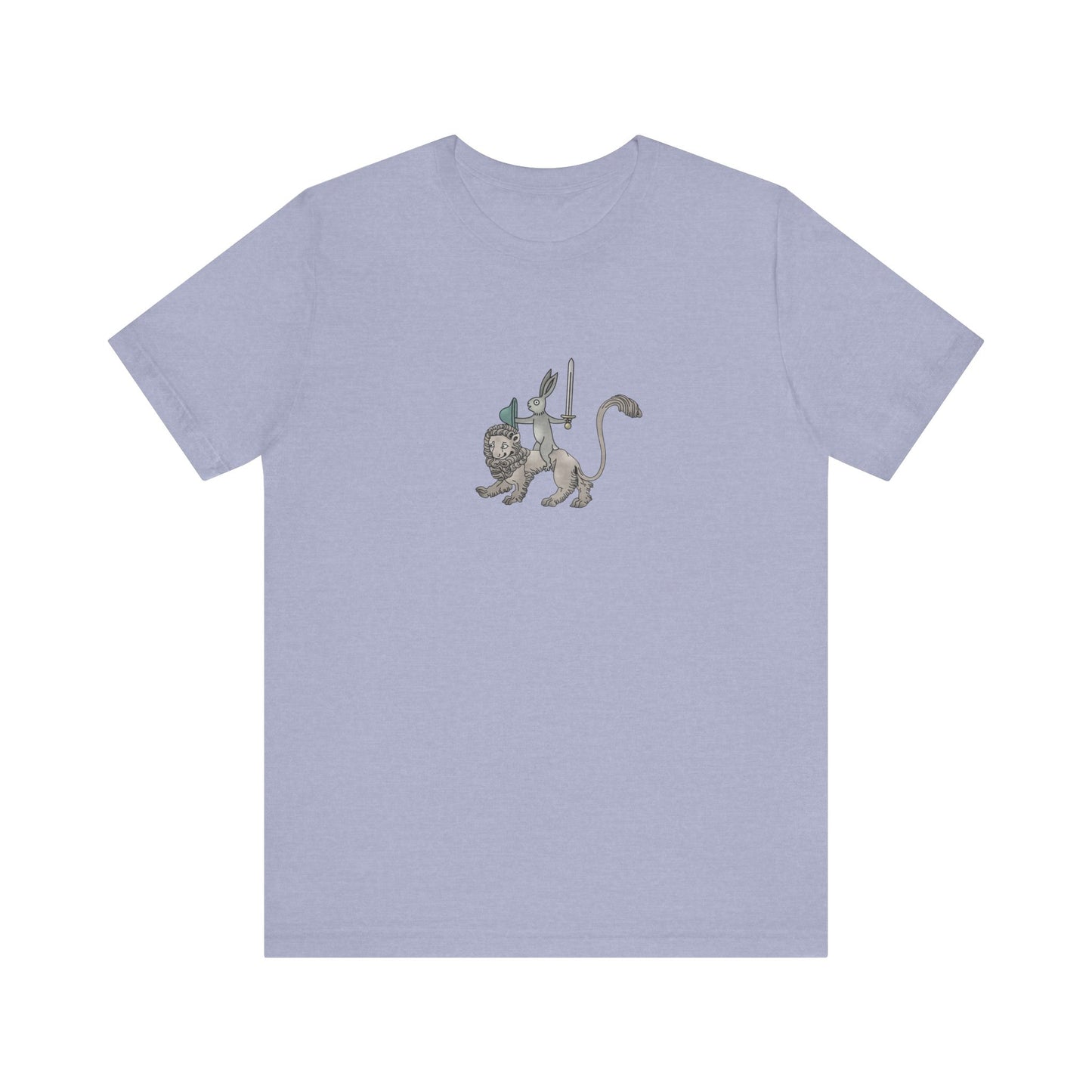 Sword-wielding Medieval Rabbit Riding a Lion Posters and Art Prints Tee
