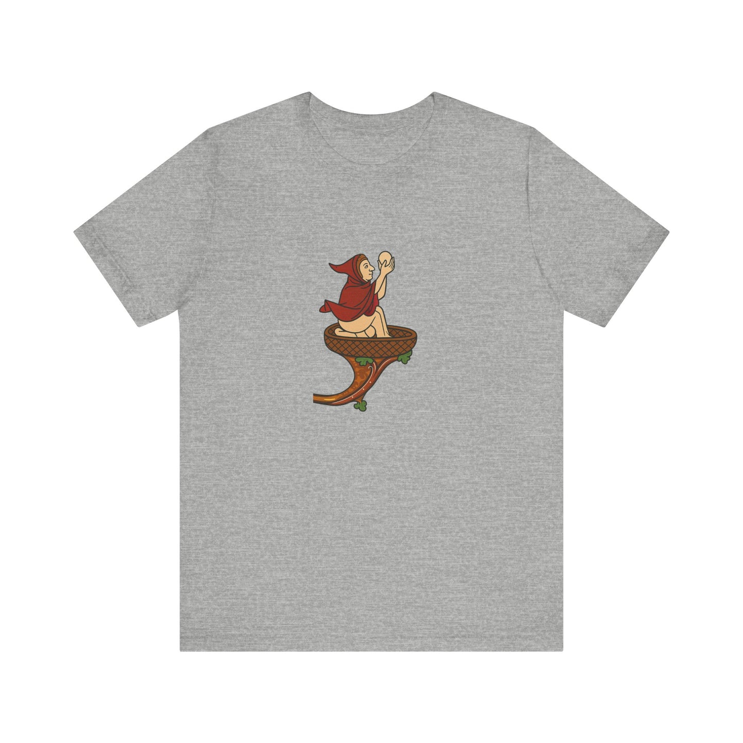 The Eggman Monk, Medieval Marginalia Print T-shirt