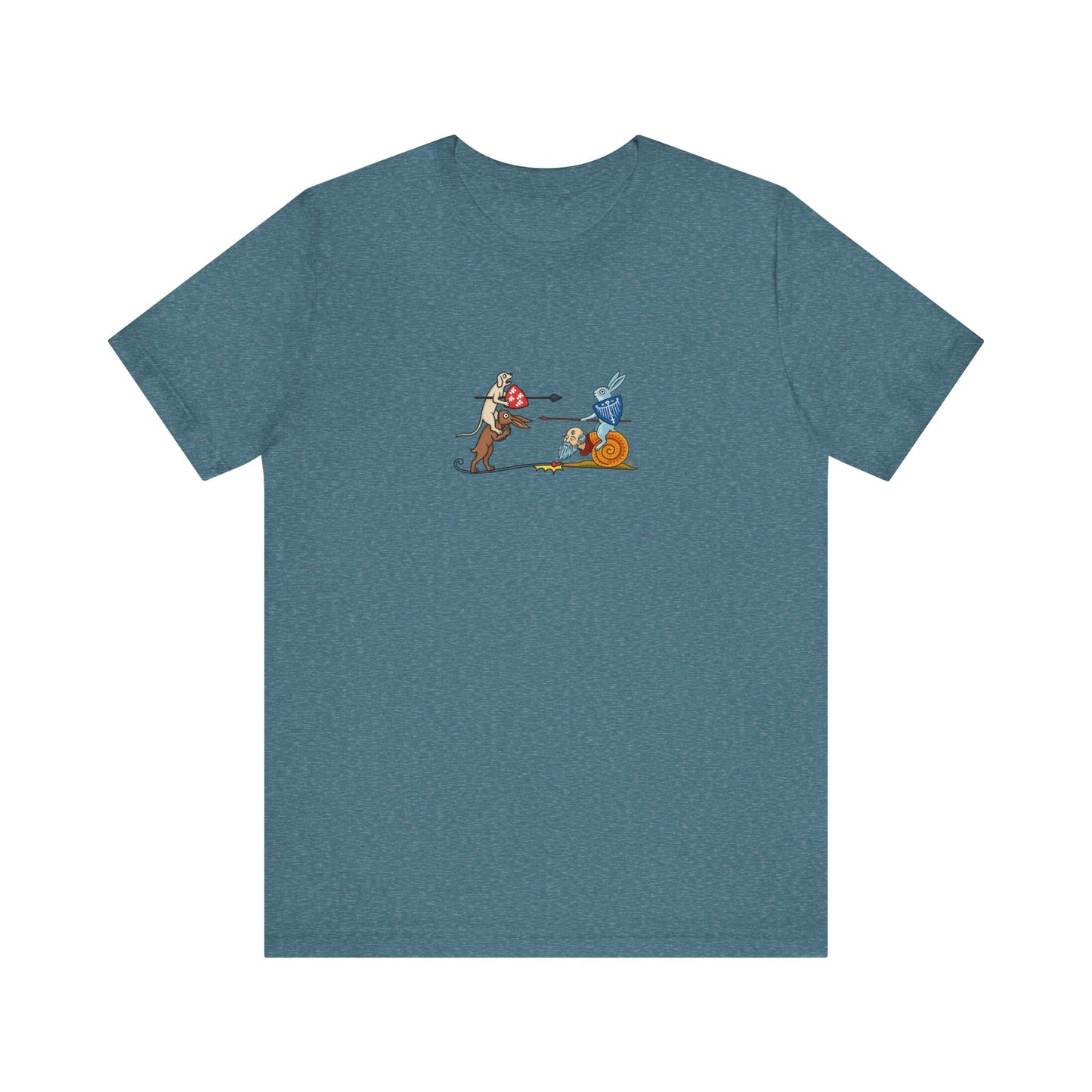 Bunny Snail Rider After MS Yates Thompson 8 F 294, Remastered Marginalia Manuscript Art Tee