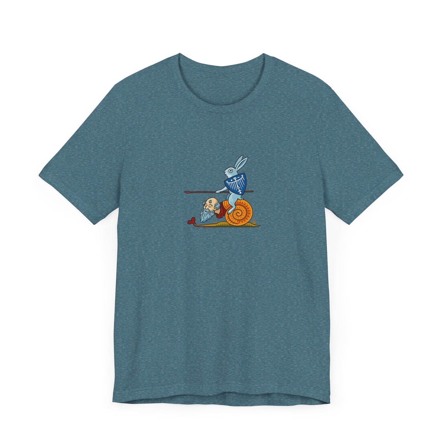 Bunny Snail Rider After MS Yates Thompson 8 F 294, Remastered Marginalia Manuscript Art Tee