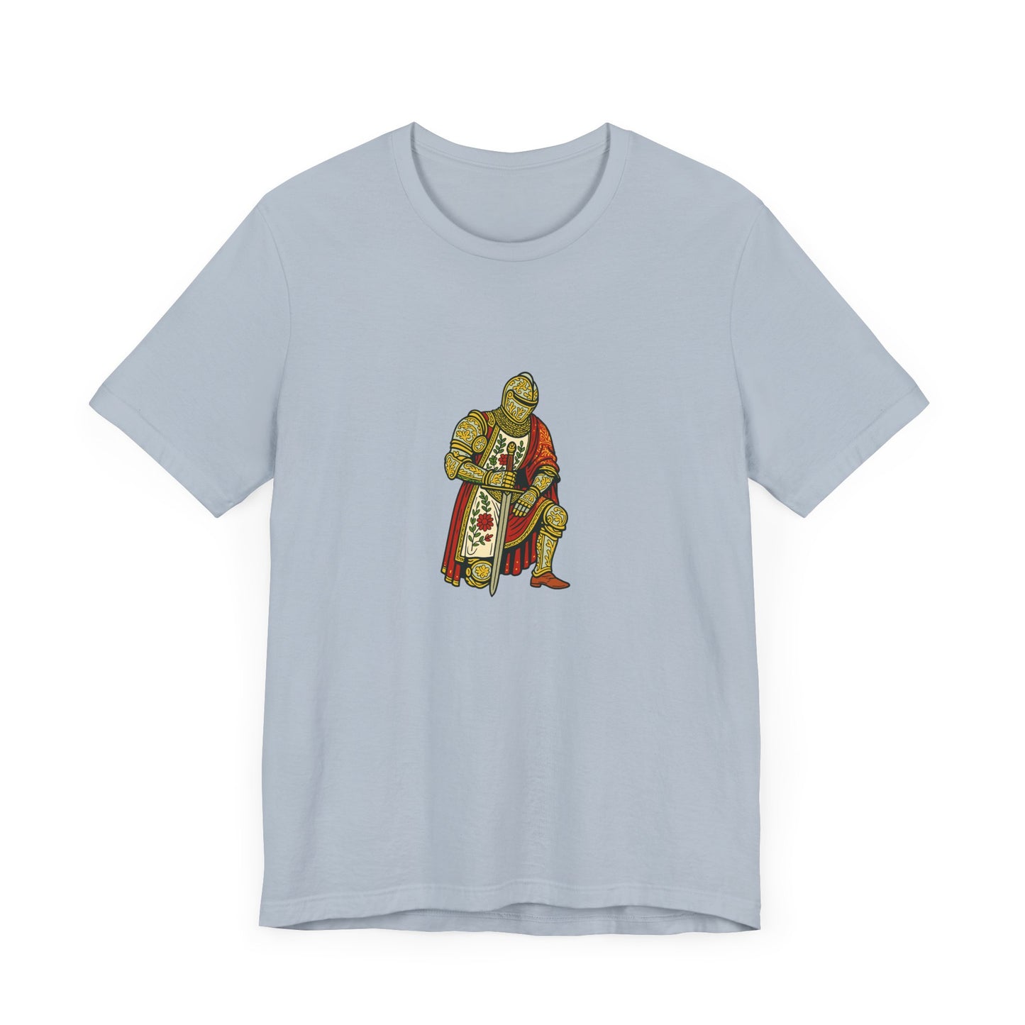 Kneeling Medieval Knight Floral Tee