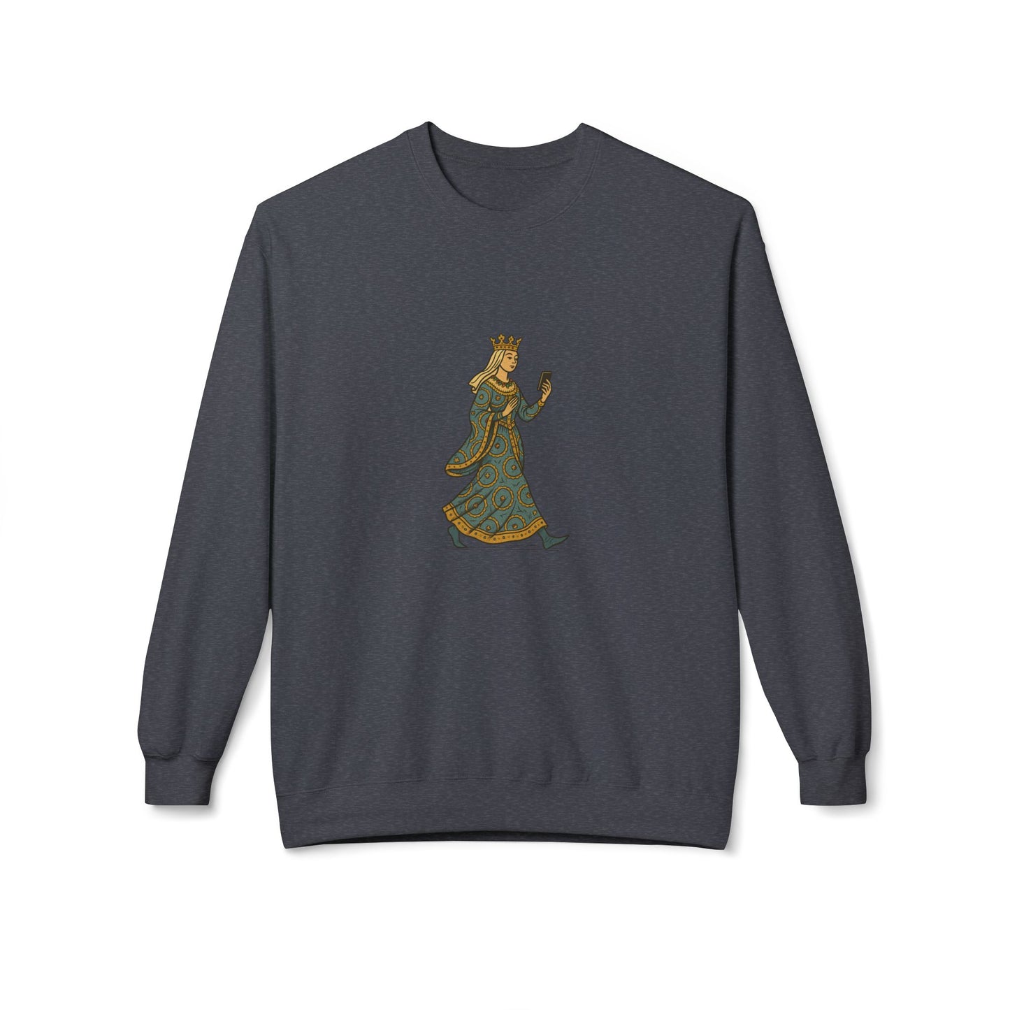 The Crowned Strutter – Medieval Couture on the Go - Unisex Midweight Sweatshirt