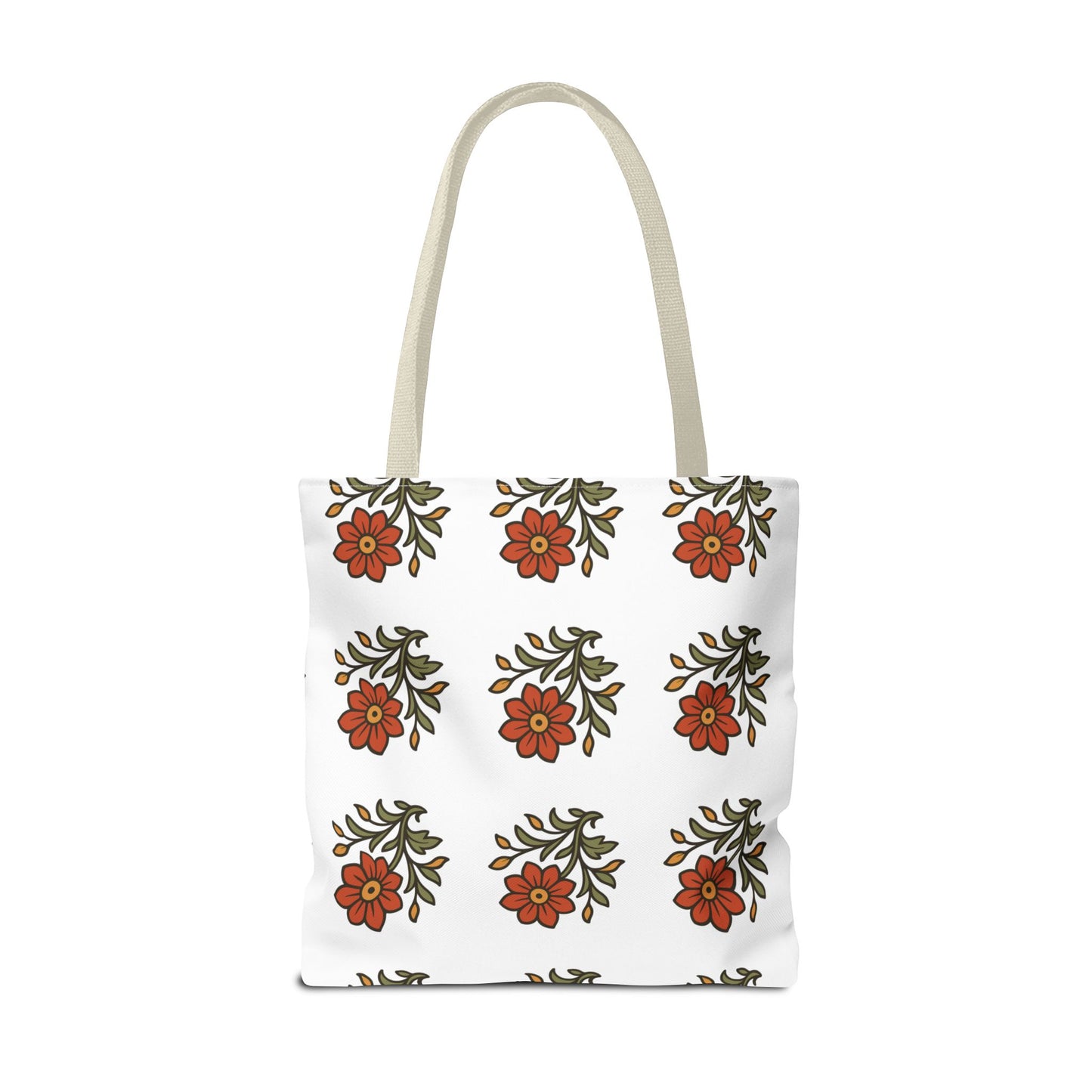 Folk Bloom Emblem 2, Original Floral Tote Bag