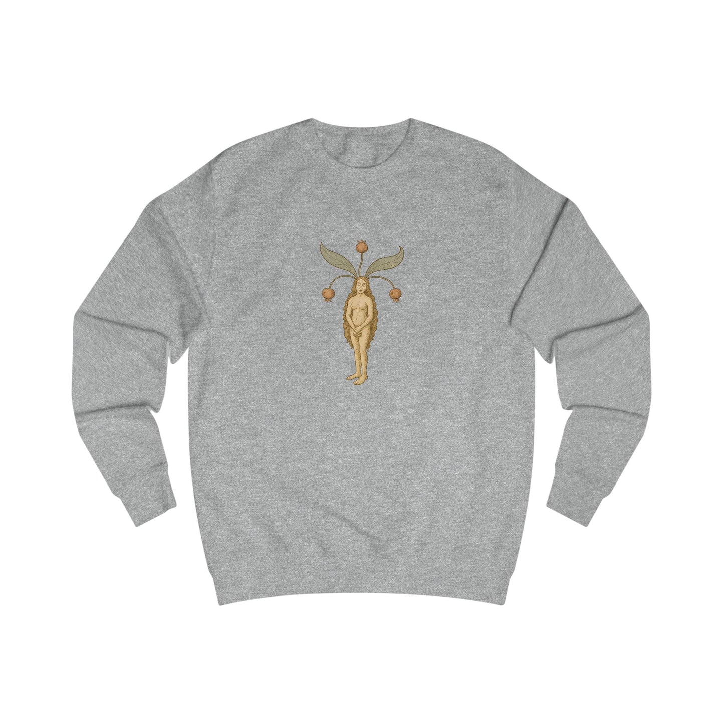 Big Mandragora Muse, Female Mandrake, Medieval Herb Lore Unisex Sweatshirt