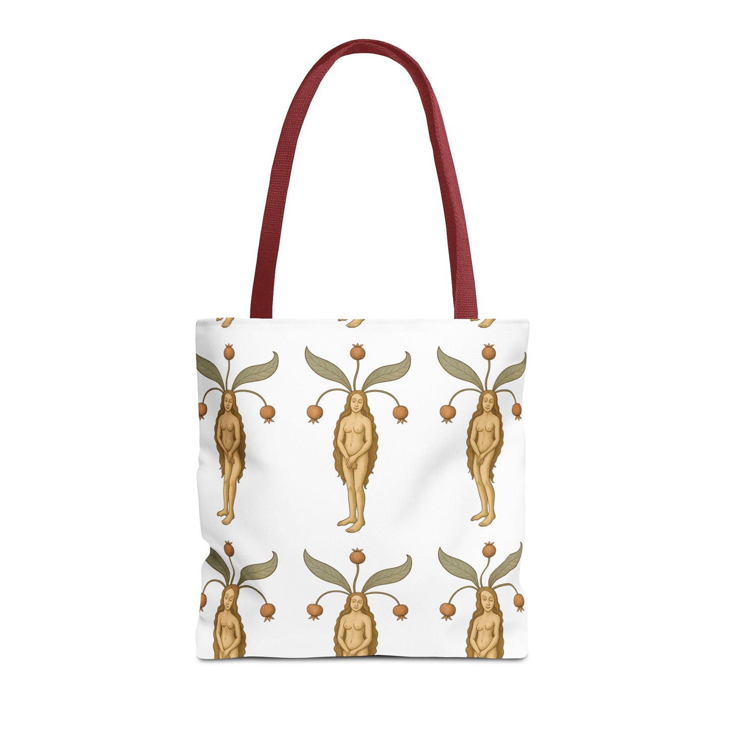 Mandragora Muse, Medieval Herb Lore Unisex Whimsical Patterned Tote Bag