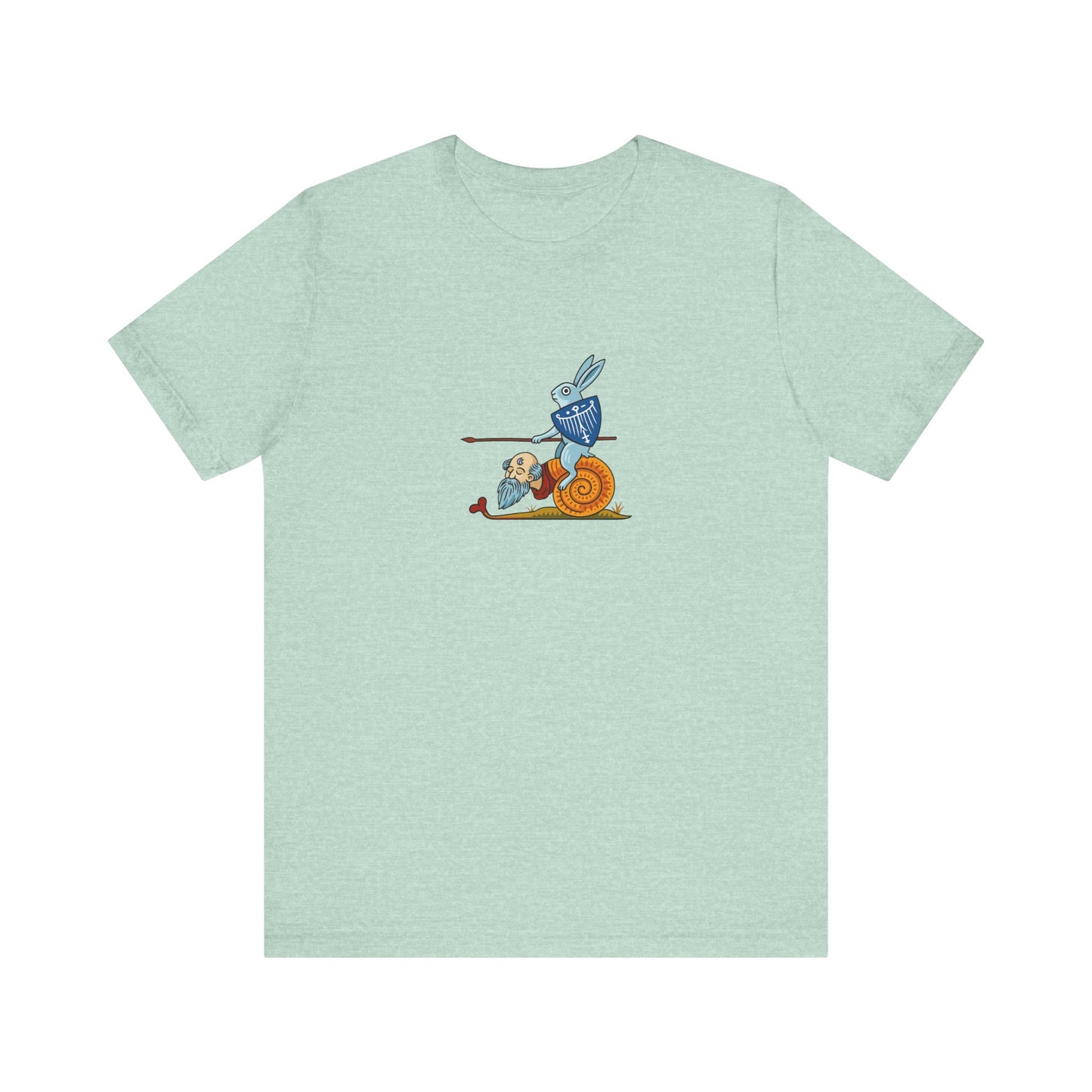 Bunny Snail Rider After MS Yates Thompson 8 F 294, Remastered Marginalia Manuscript Art Tee