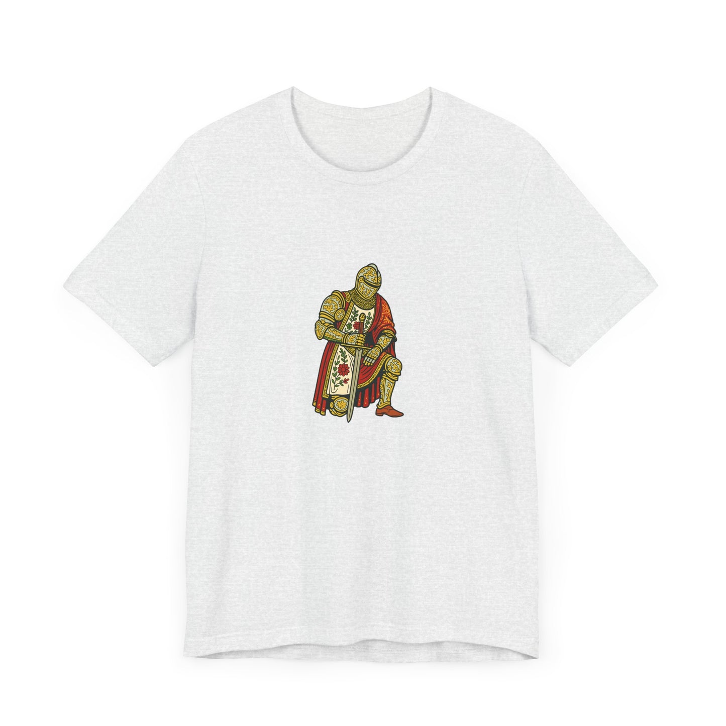 Kneeling Medieval Knight Floral Tee