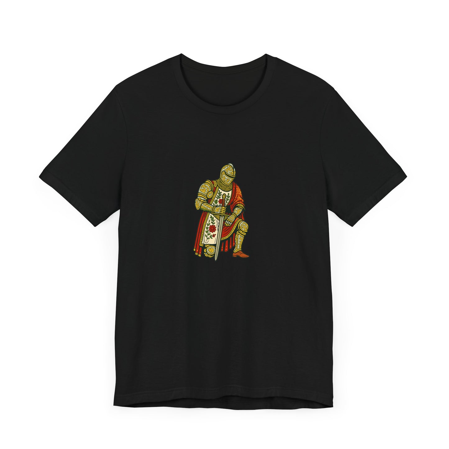 Kneeling Medieval Knight Floral Tee