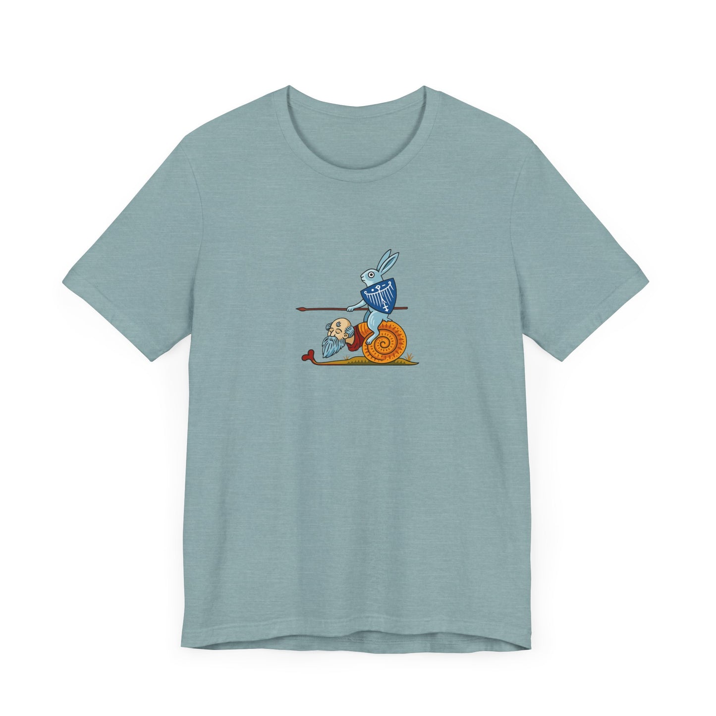 Bunny Snail Rider After MS Yates Thompson 8 F 294, Remastered Marginalia Manuscript Art Tee