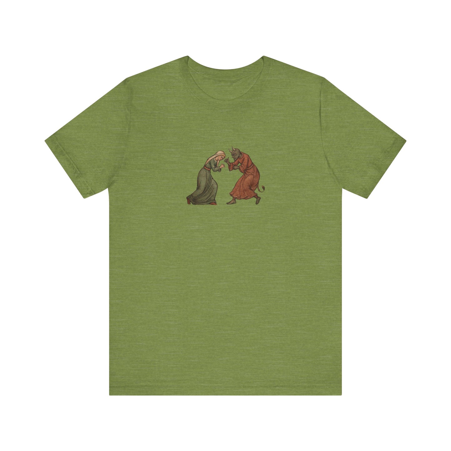 The Virgin Mary punching the Devil Medieval Manuscript T-shirt