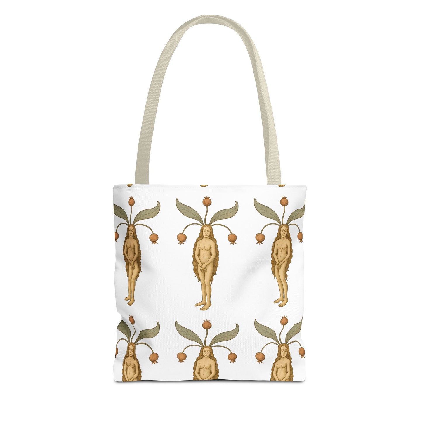 Mandragora Muse, Medieval Herb Lore Unisex Whimsical Patterned Tote Bag