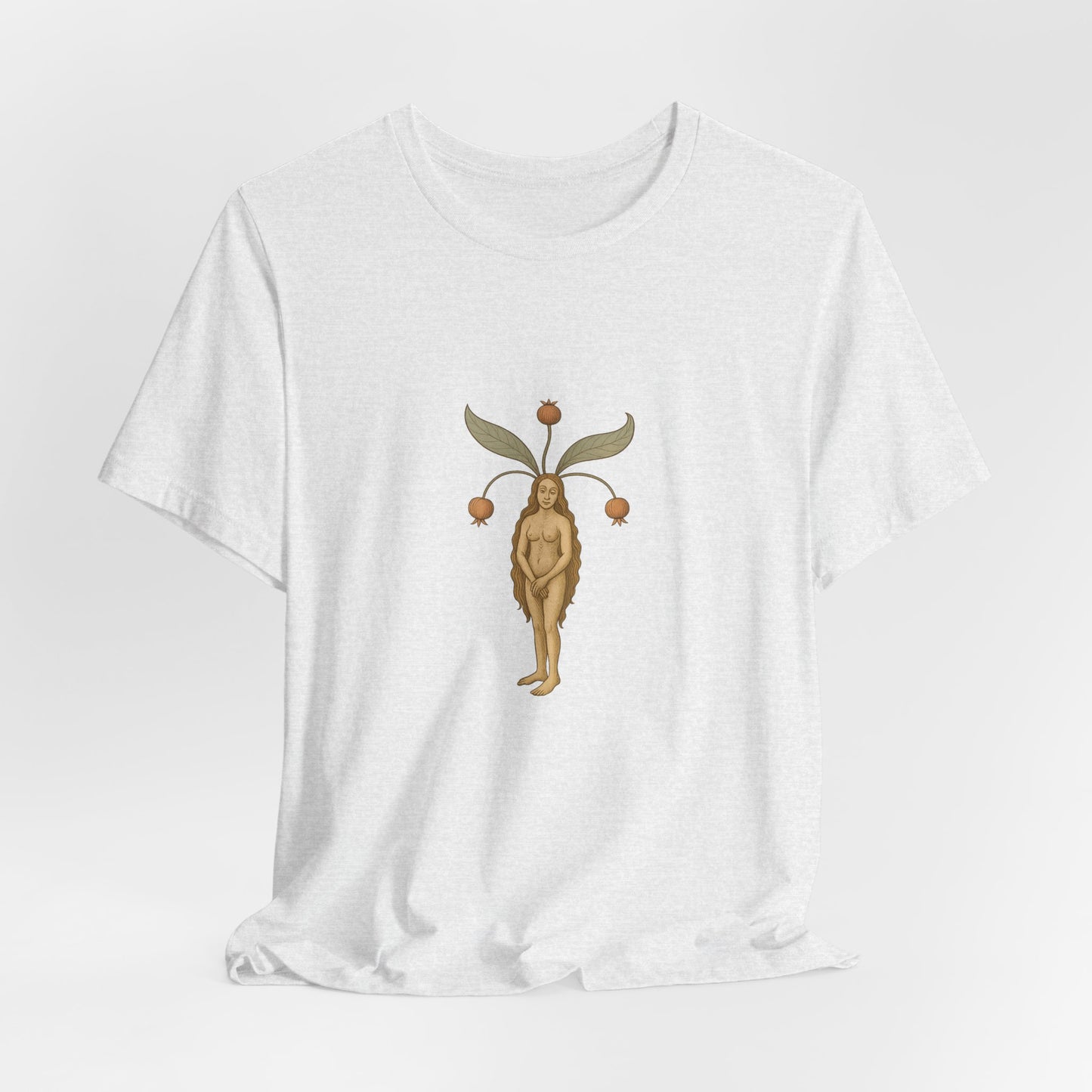 Big Mandragora Muse, Medieval Mandrake Herb Lore Unisex Heavy Cotton Tee