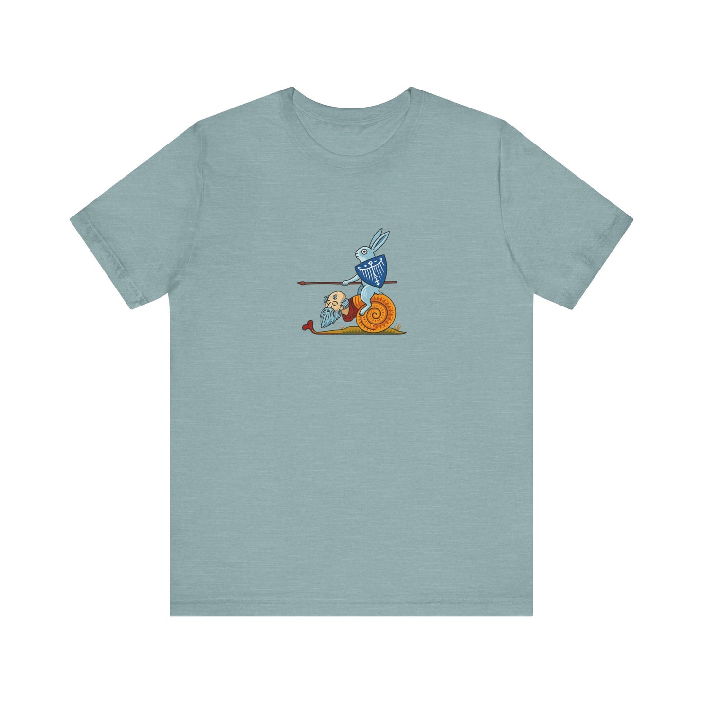 Bunny Snail Rider After MS Yates Thompson 8 F 294, Remastered Marginalia Manuscript Art Tee