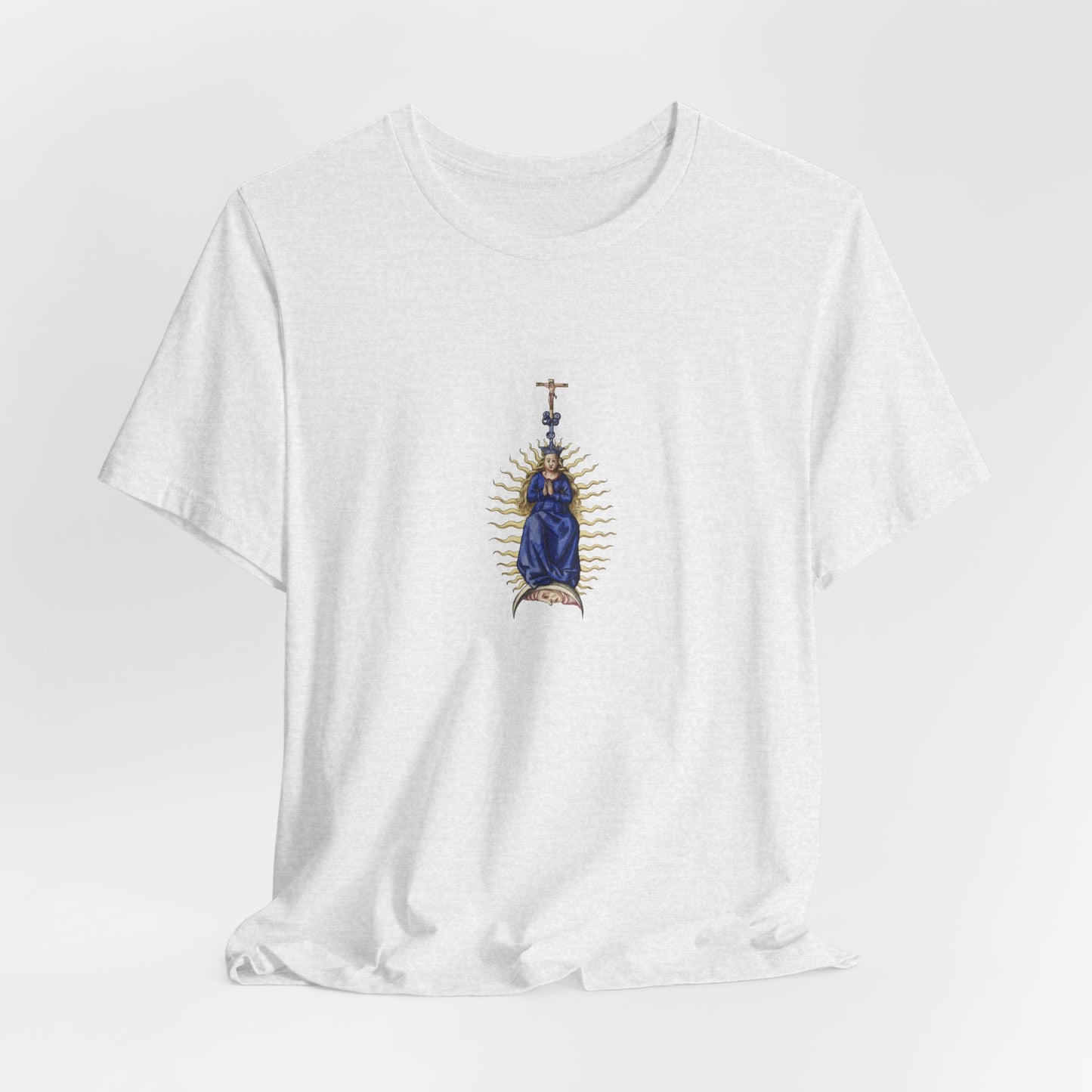 Spiritual Mary Graphic T-Shirt, Faith-Based Apparel, Casual Wear, Gift for Believers, Unisex Tee,